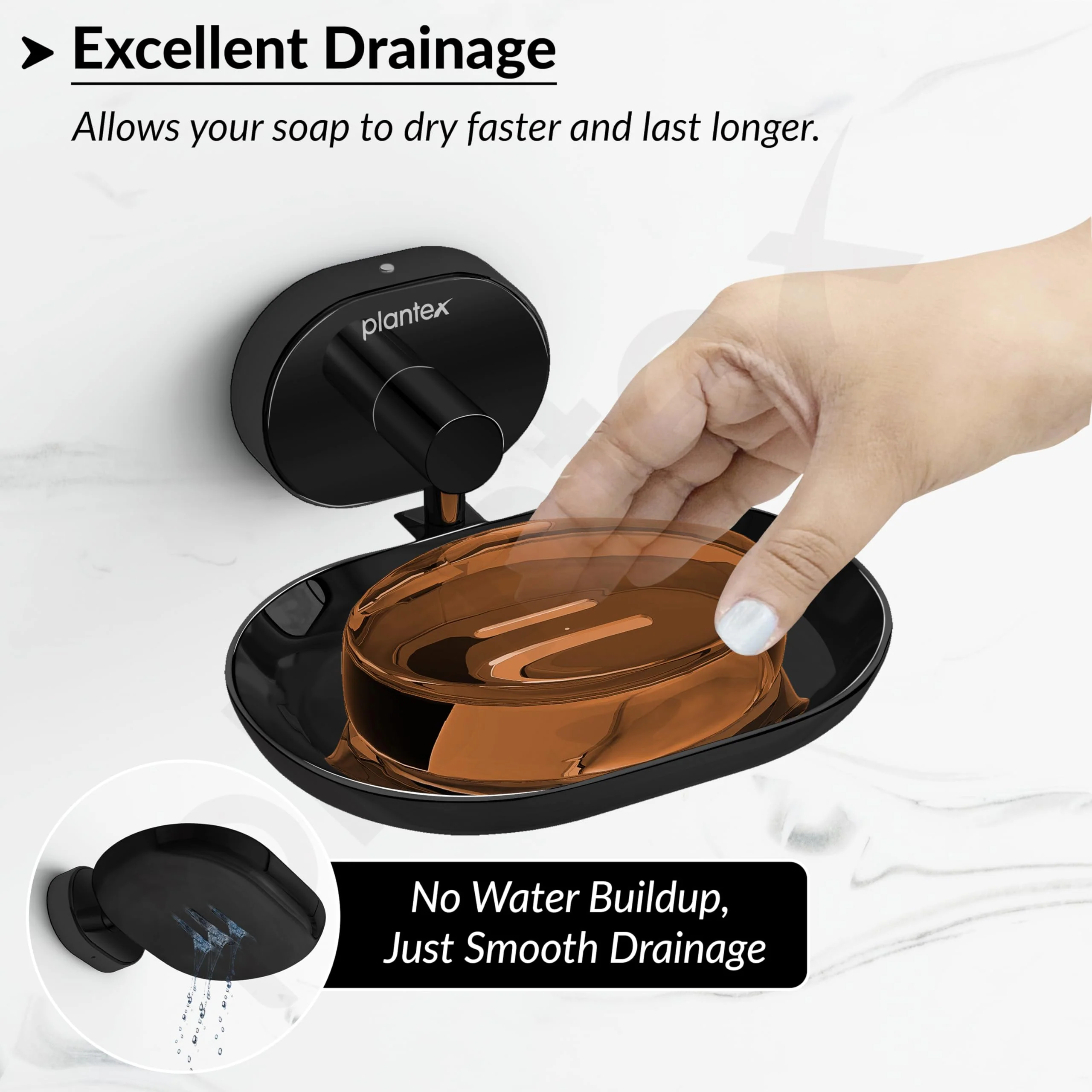 Plantex J4 Stainless Steel Wall Mounted Soap Holder for Bathroom/Soap Holder for Kitchen/Soap Stand for Bathroom/Bathroom Accessories (PVD Black Finish) Onix - Image 5