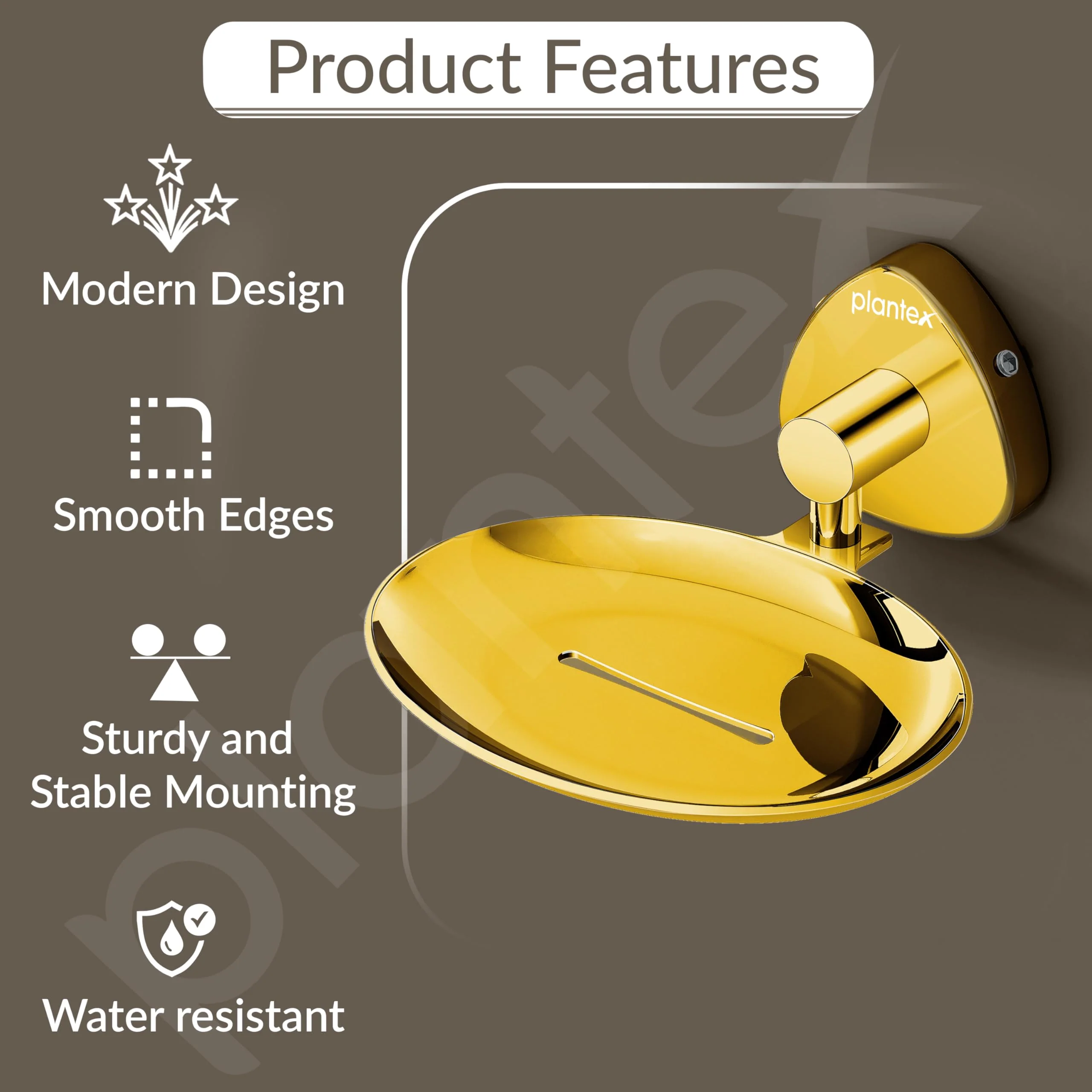 Plantex J4 Stainless Steel Wall Mounted Soap Holder for Bathroom/Soap Holder for Kitchen/Soap Stand for Bathroom/Bathroom Accessories (PVD Gold Finish) Angel - Image 6