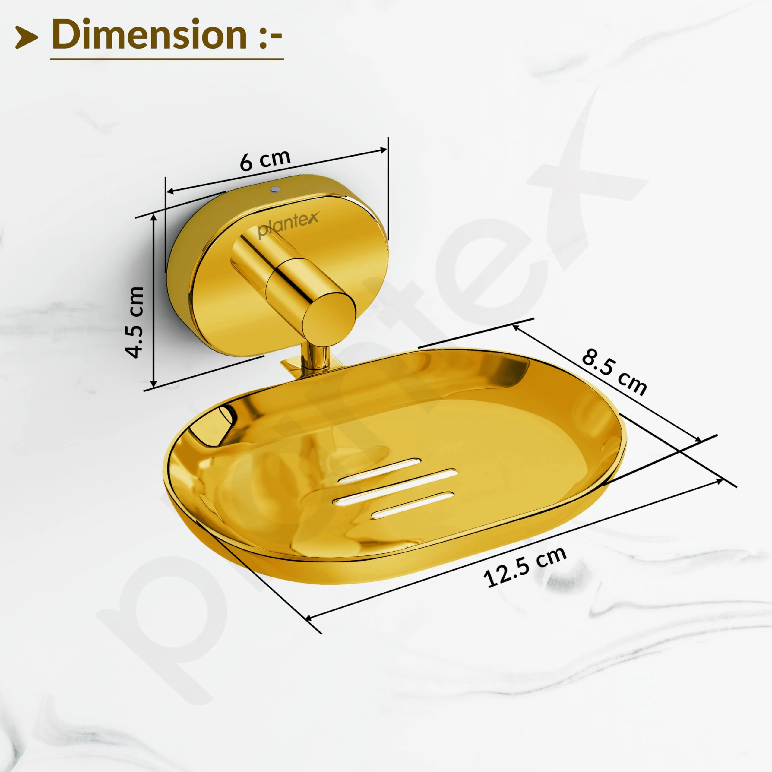 Plantex J4 Stainless Steel Wall Mounted Soap Holder for Bathroom/Soap Holder for Kitchen/Soap Stand for Bathroom/Bathroom Accessories (PVD Gold Finish) Onix - Image 3