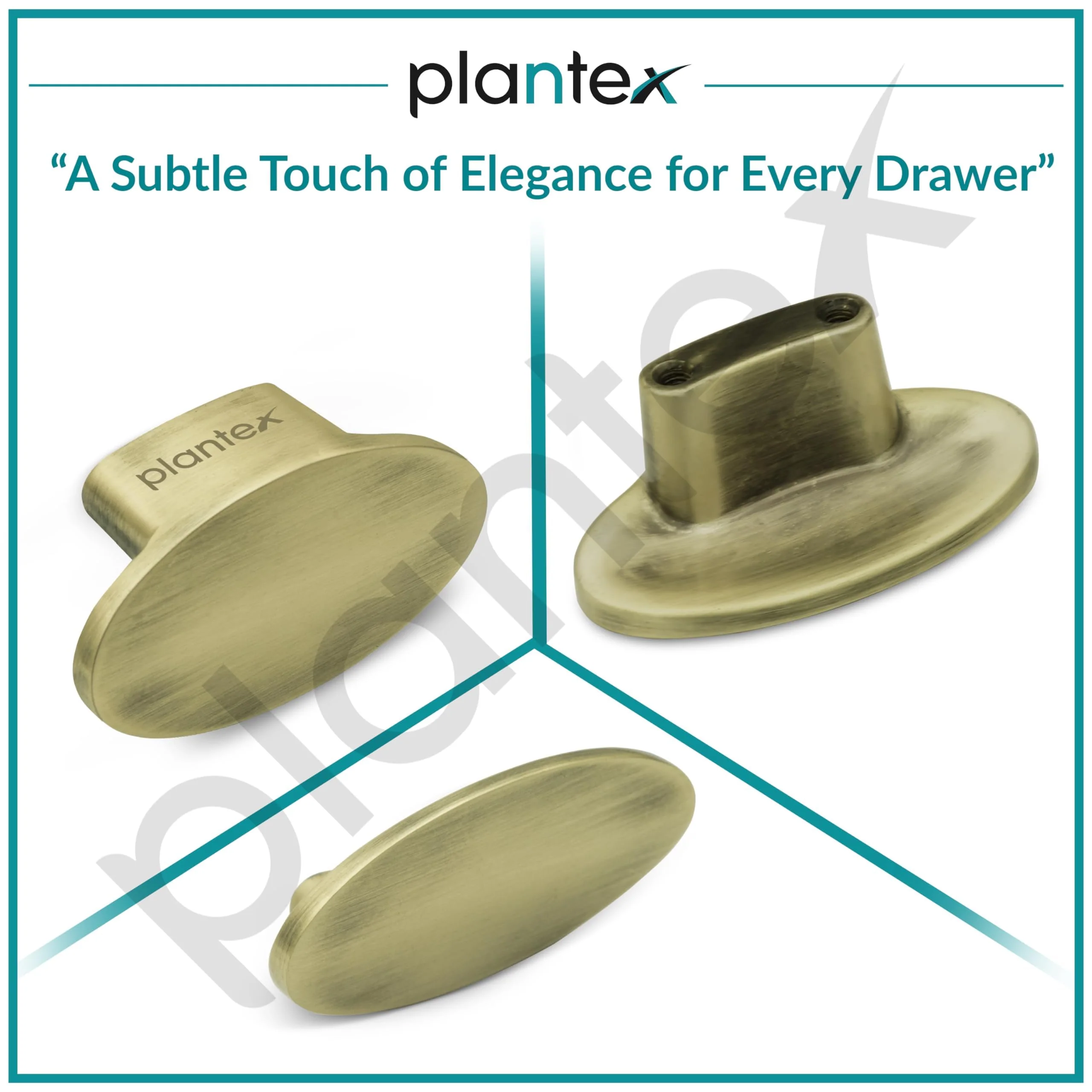 Plantex Knob for Drawer/Cabinets Drawer Knobs/Pull-Push Knobs for Kitchen & Bedroom Drawer - Pack of 10 (Oval, Brass Antique) - Image 4