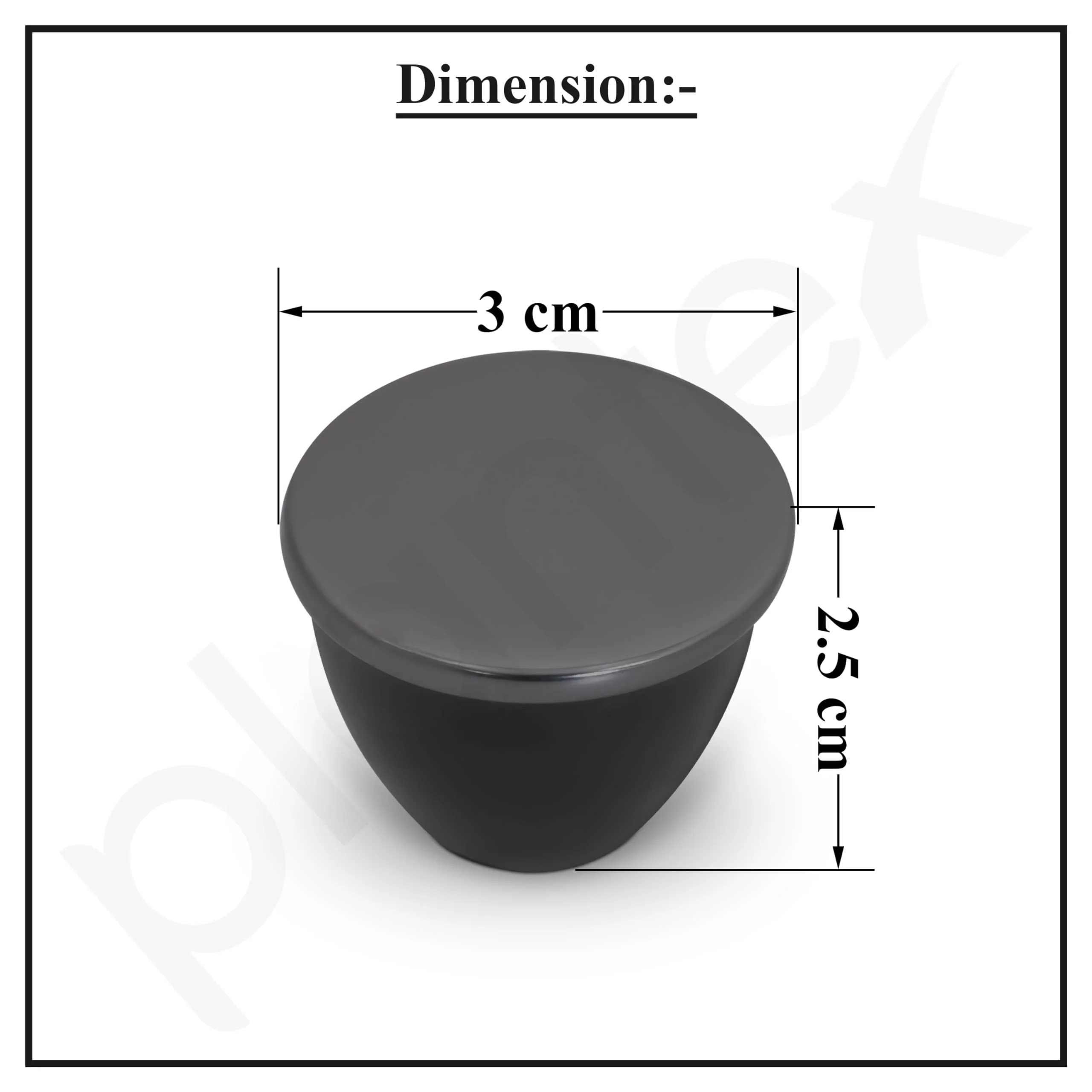 Plantex Knobs for Drawer/Drawer Knobs/Knobs for Cabinets/Pull-Push Knobs for Kitchen/Bedroom Drawer - Pack of 1 (Satin Black & Black) - Image 3