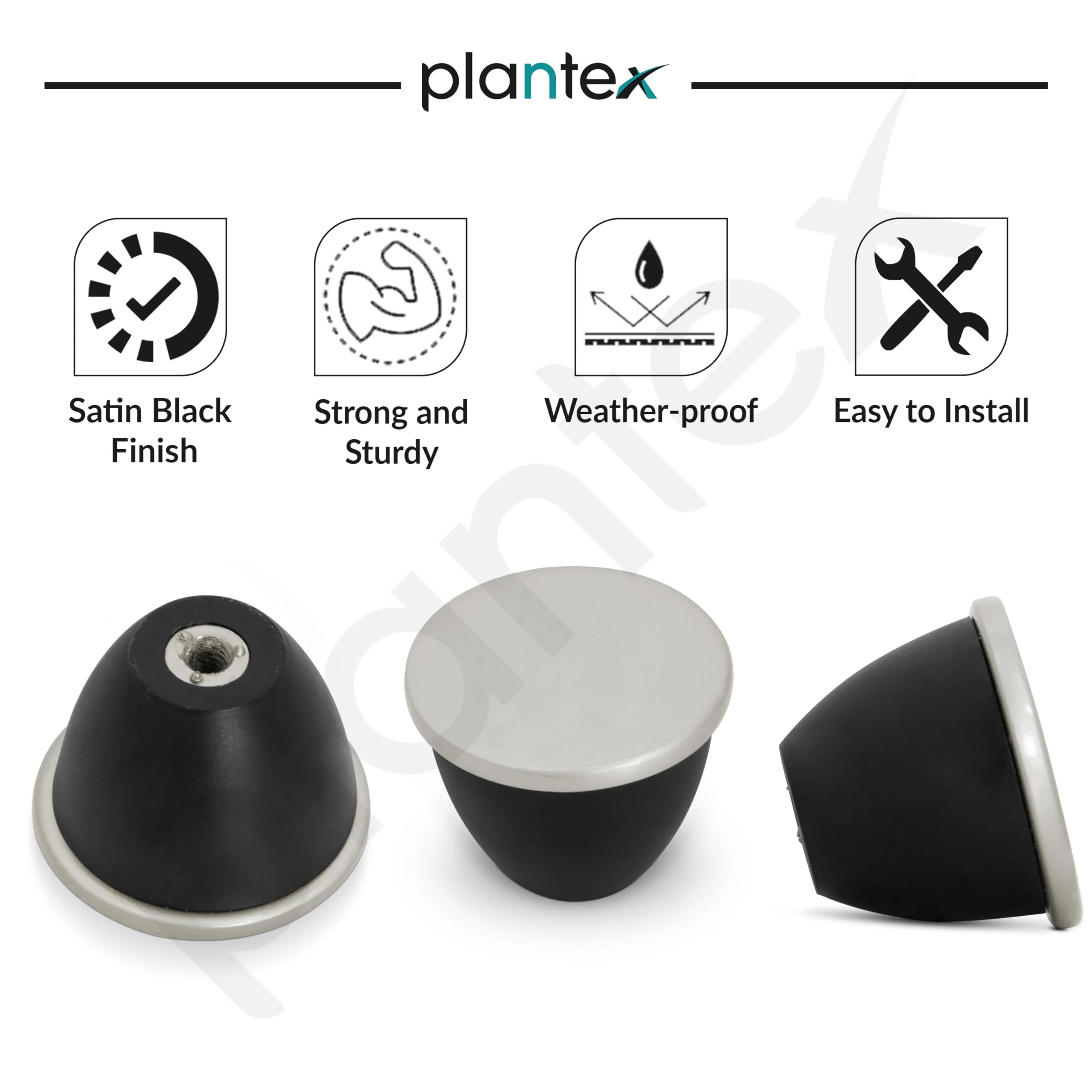Plantex Knobs for Drawer/Drawer Knobs/Knobs for Cabinets/Pull-Push Knobs for Kitchen/Bedroom Drawer - Pack of 2 (Satin Black) - Image 4