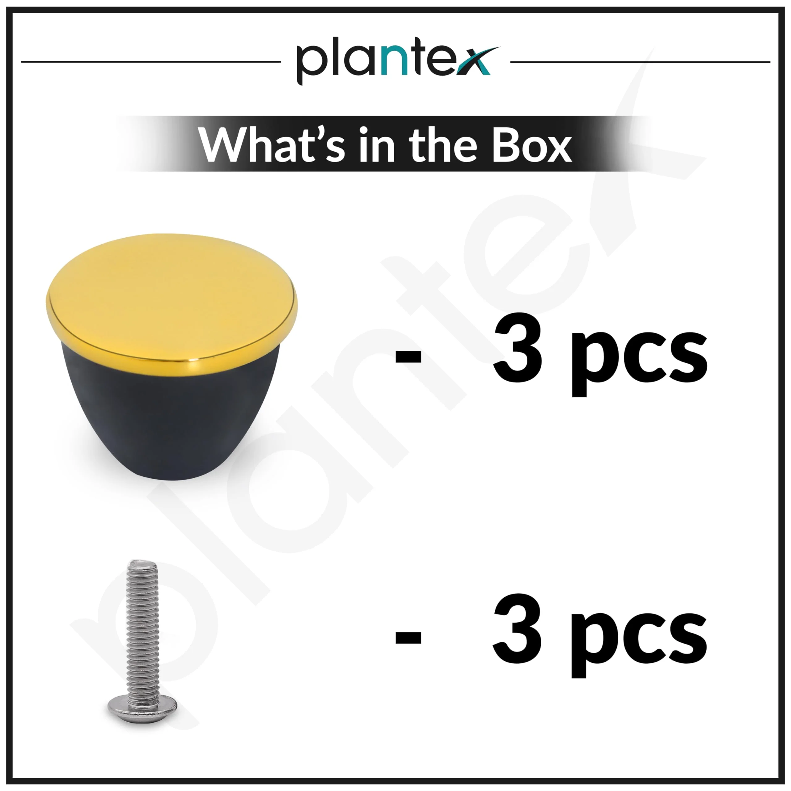 Plantex Knobs for Drawer/Drawer Knobs/Knobs for Cabinets/Pull-Push Knobs for Kitchen/Bedroom Drawer - Pack of 3 (Gold & Black) - Image 5