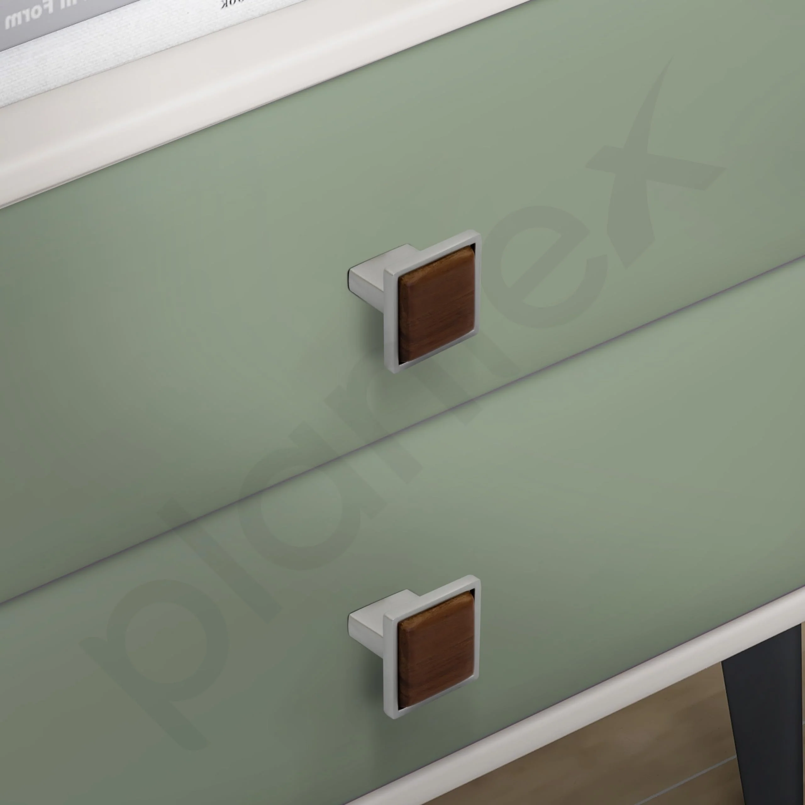 Plantex Knobs for Drawer | Kitchen Cabinet Knobs | Pulls Handles Knobs for Wardrobe & Kitchen | Square Drawer Pulls and Knobs- Pack of 1 (Satin & Wood) - Image 6