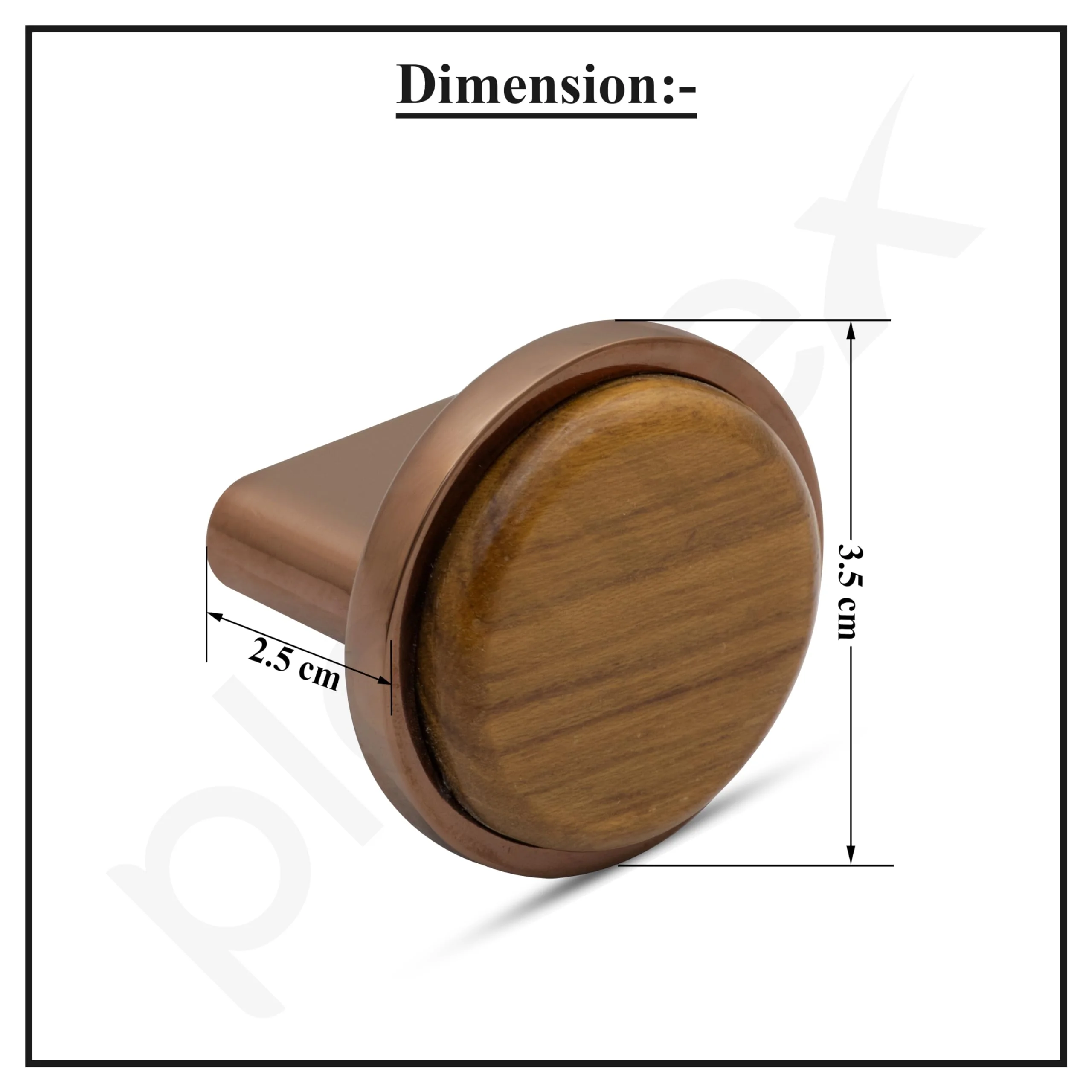 Plantex Knobs for Drawer/Round Drawer Knobs/Knobs for Cabinets/Pull-Push Knobs for Kitchen/Bedroom Drawer - Pack of 1 (Small, Rose Gold & Wood) - Image 6