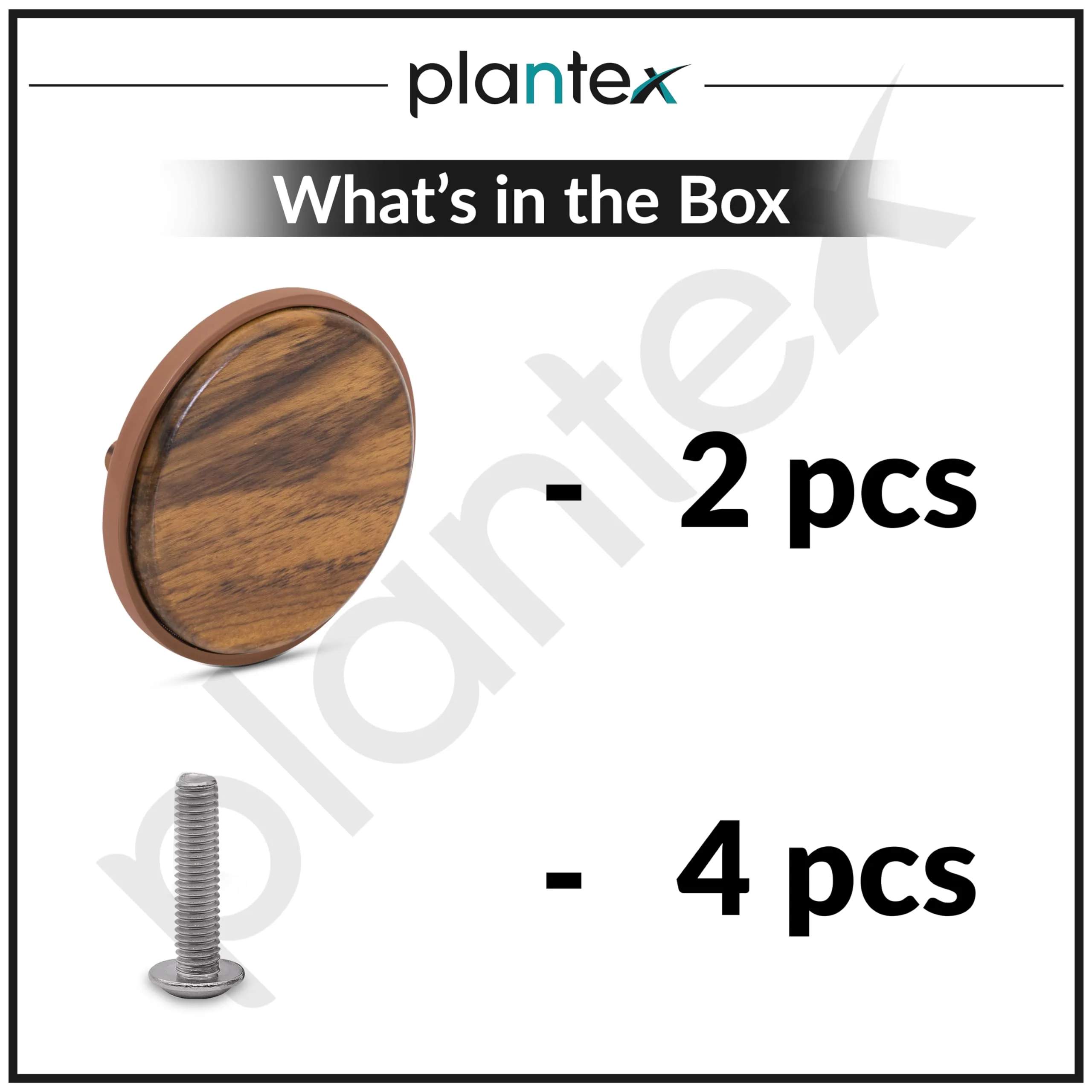 Plantex Knobs for Drawer | Round Drawer Knobs | Knobs for Cabinets | Pull-Push Knobs for Kitchen | Bedroom Drawer - Pack of 2 (Big, Rose Gold & Wood) - Image 5