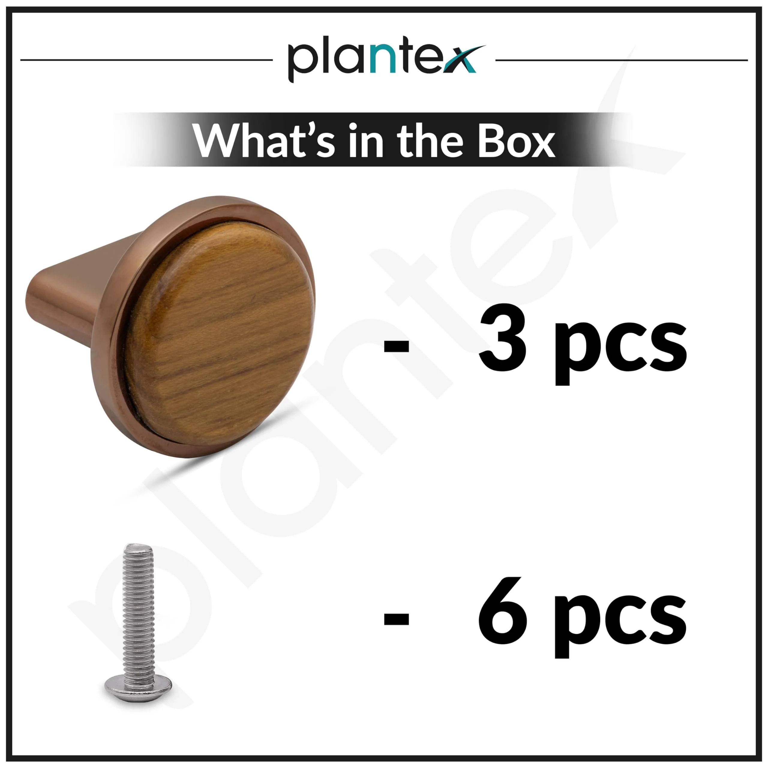Plantex Knobs for Drawer/Round Drawer Knobs/Knobs for Cabinets/Pull-Push Knobs for Kitchen/Bedroom Drawer - Pack of 3 (Small, Rose Gold & Wood) - Image 5