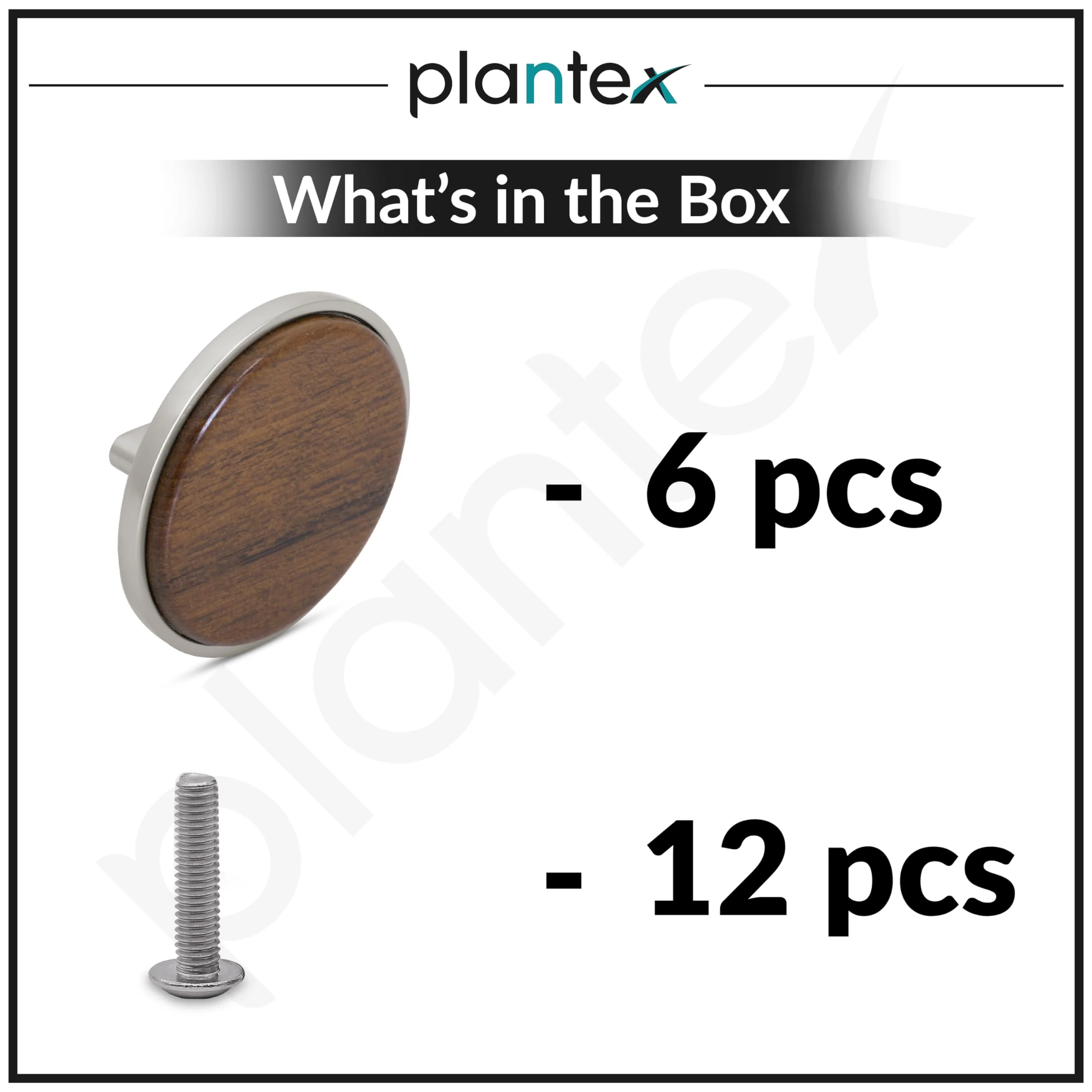 Plantex Knobs for Drawer/Round Drawer Knobs/Knobs for Cabinets/Pull-Push Knobs for Kitchen/Bedroom Drawer - Pack of 6 (Big, Satin & Wood) - Image 5