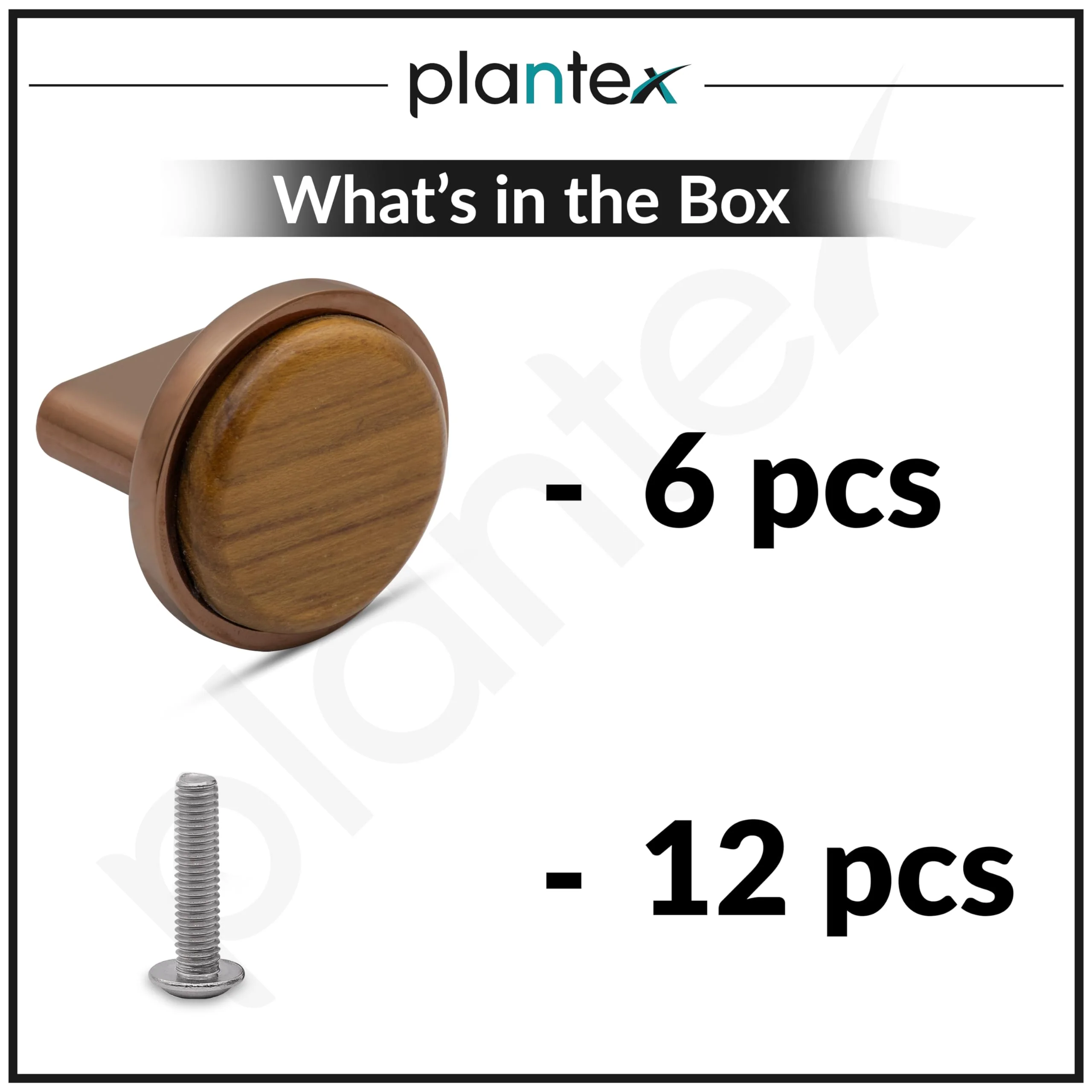 Plantex Knobs for Drawer/Round Drawer Knobs/Knobs for Cabinets/Pull-Push Knobs for Kitchen/Bedroom Drawer - Pack of 6 (Small, Rose Gold & Wood) - Image 5