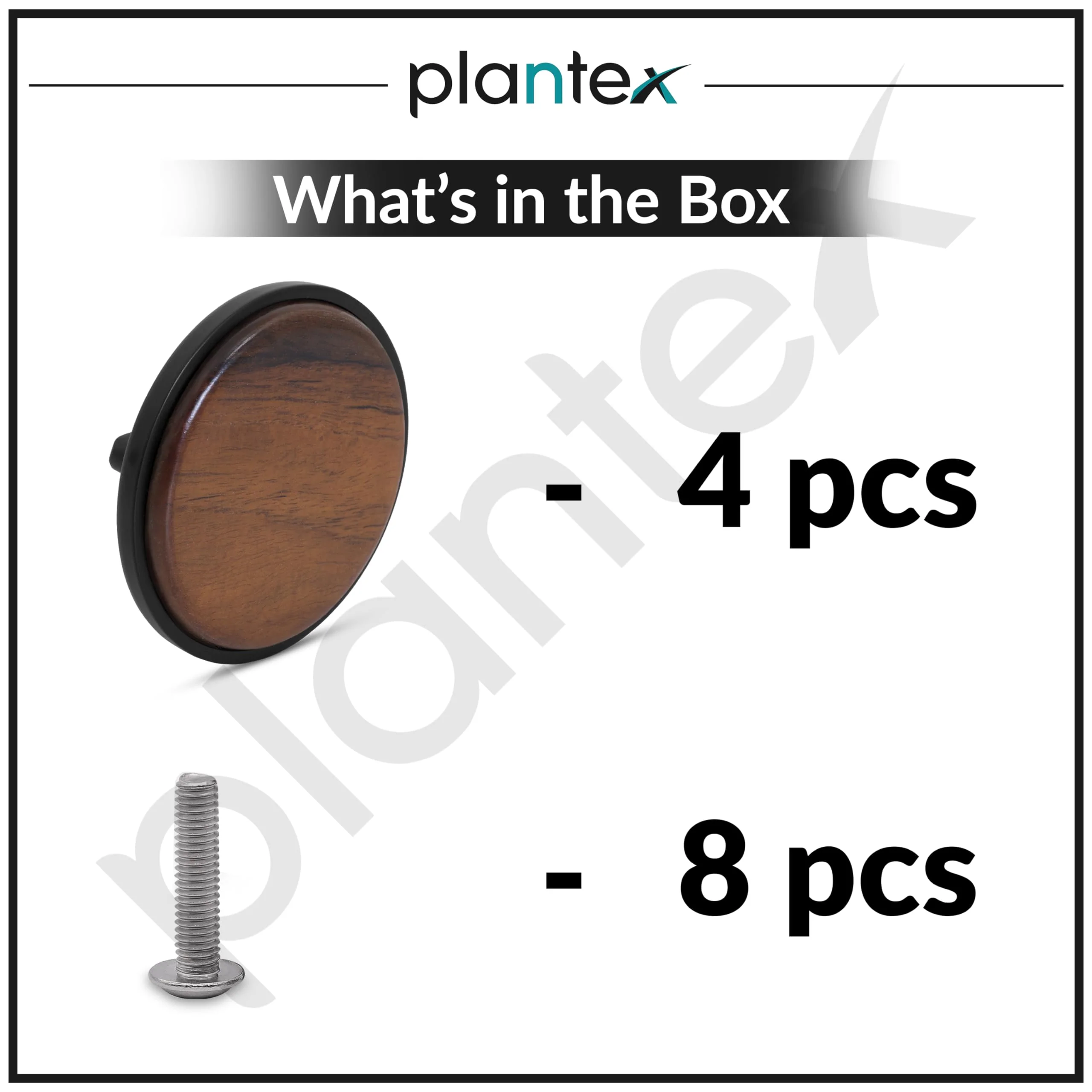 Plantex Knobs for Drawer | Round Drawer Knobs | Knobs for Cabinets | Pull-Push Knobs for Kitchen | Wardrobe Drawer Knobs - Pack of 4 (Big, Black & Wood) - Image 5
