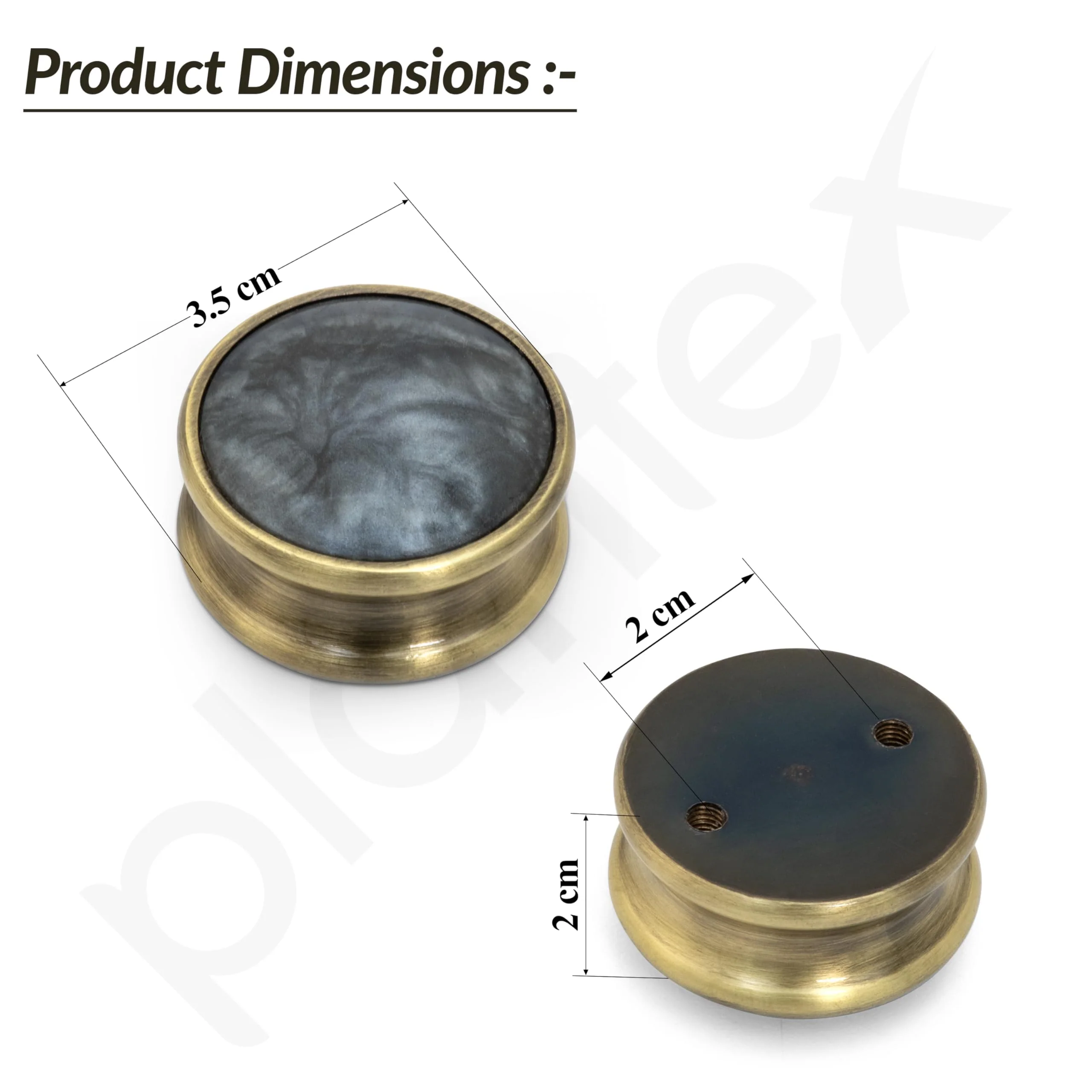 Plantex Knobs for Drawers/Drawer Knobs/Round Knob for Cabinets/Pull-Push Knob for Kitchen/Bedroom Drawers - Pack of 3 (Brass Antique) - Image 5