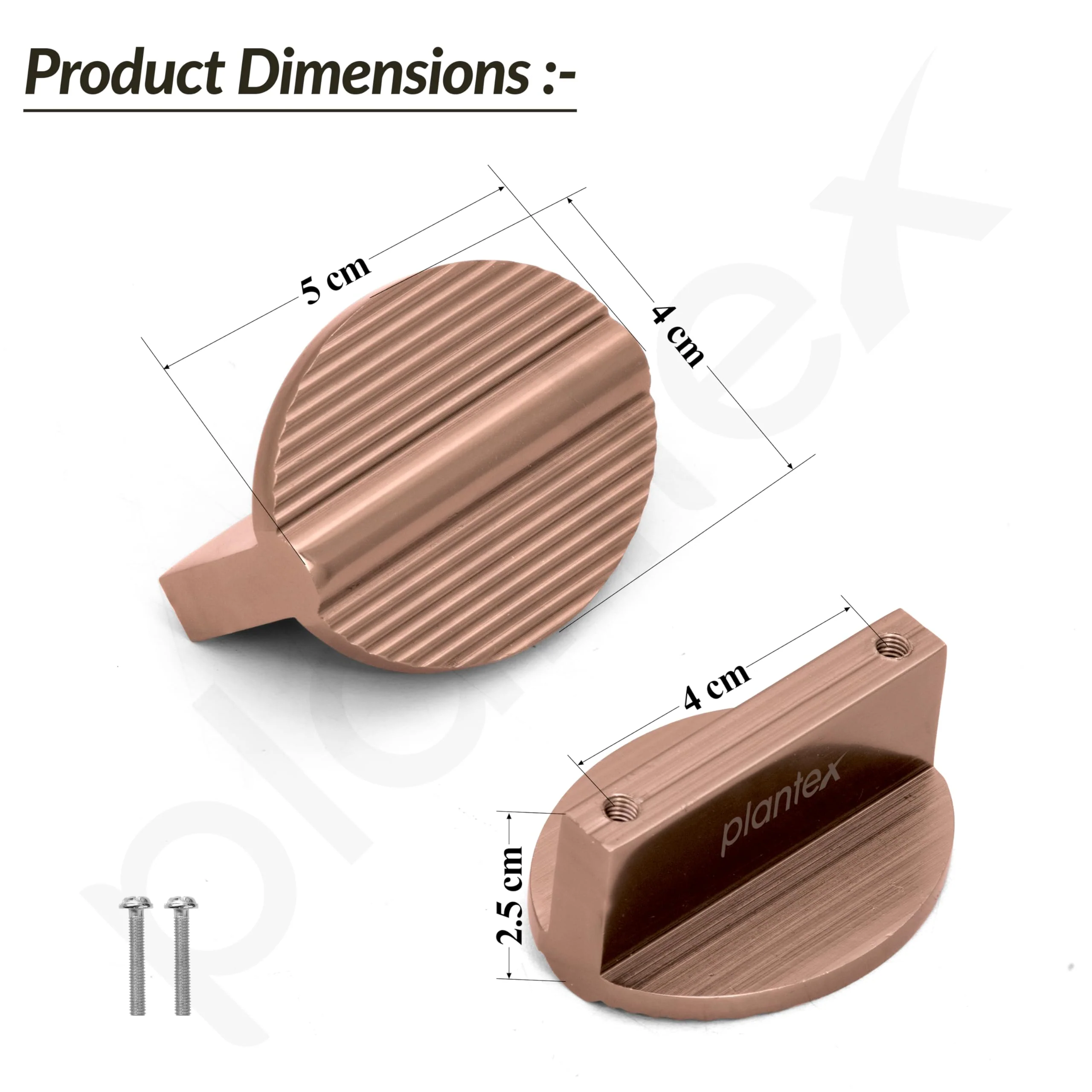Plantex Knobs for Drawers/Round Drawer Knobs for Cabinets/Pull-Push Knob for Kitchen/Bedroom/Drawer - Pack of 1 (Rose Gold) - Image 6