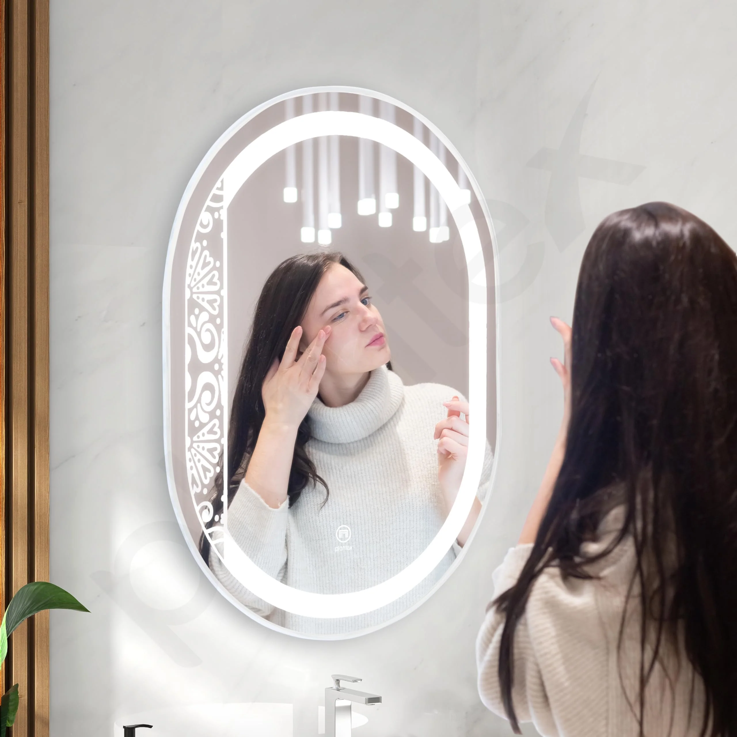 Plantex LED Bathroom Mirror with 3 Tone/Designer Mirror for Living Room/Bedroom/Dressing Room - Capsule Shape (HM-002, 18 X 24 Inch) - Image 6