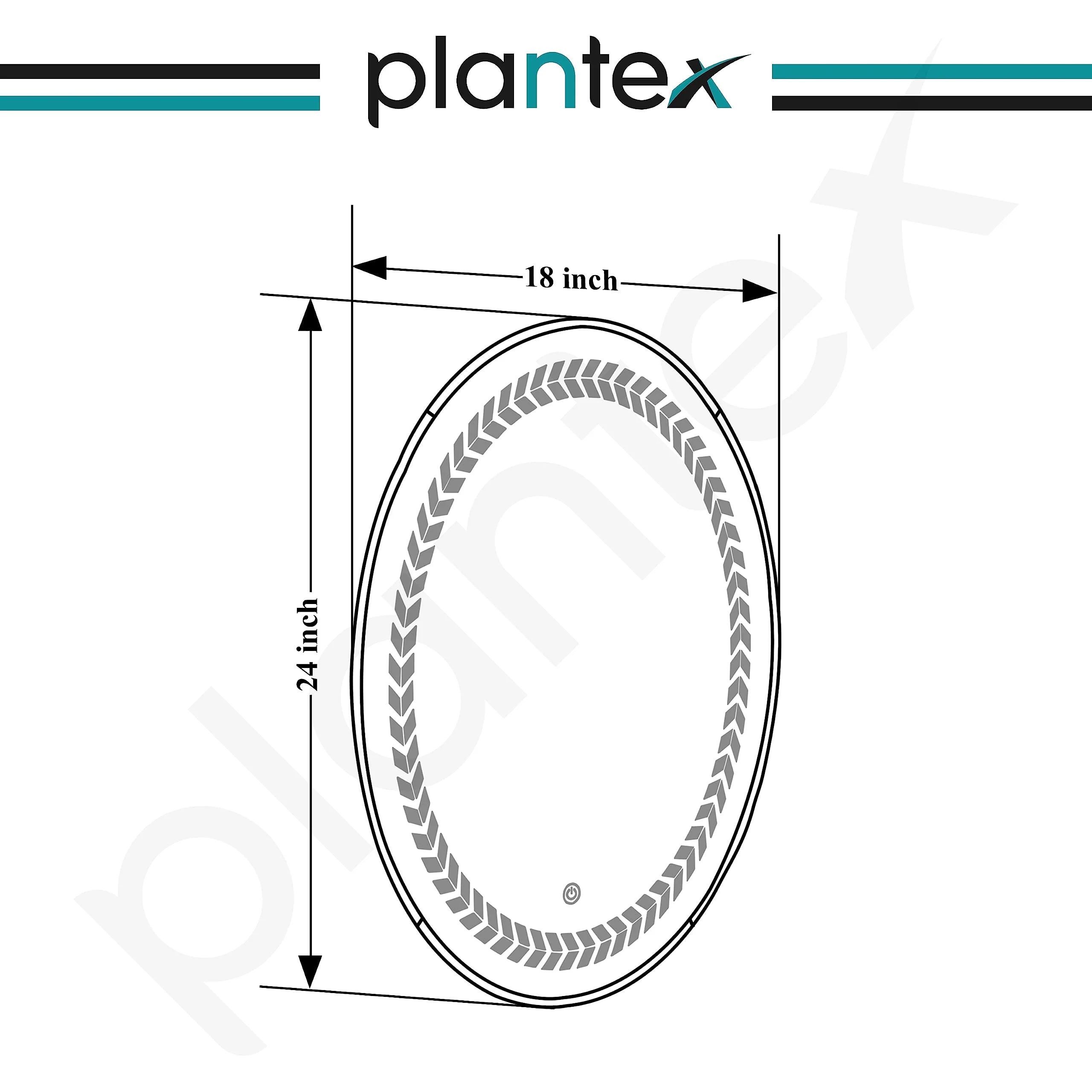 Plantex Light Mirror for Bathroom/LED Mirror for Wall with 3 Tone/Designer Mirror for Living Room/Bedroom/Dressing Room - Oval Shape (18 X 24 Inch) - Image 2