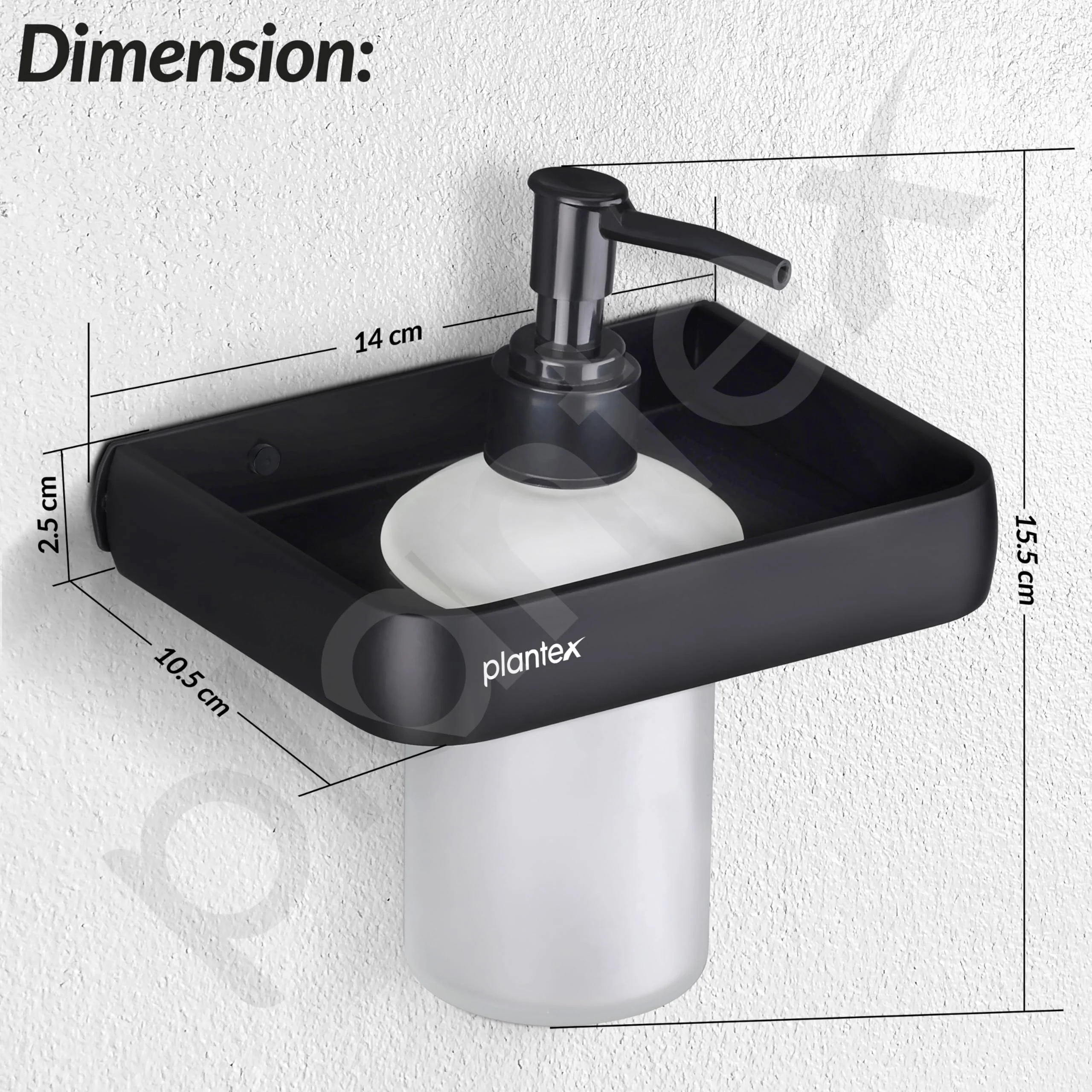 Plantex Liquid Soap Dispenser for Bathroom/Shampoo Dispenser/Handwash Dispenser for Bathroom/Bathroom Accessories - Pack of 1 (1508, Black) - Image 3