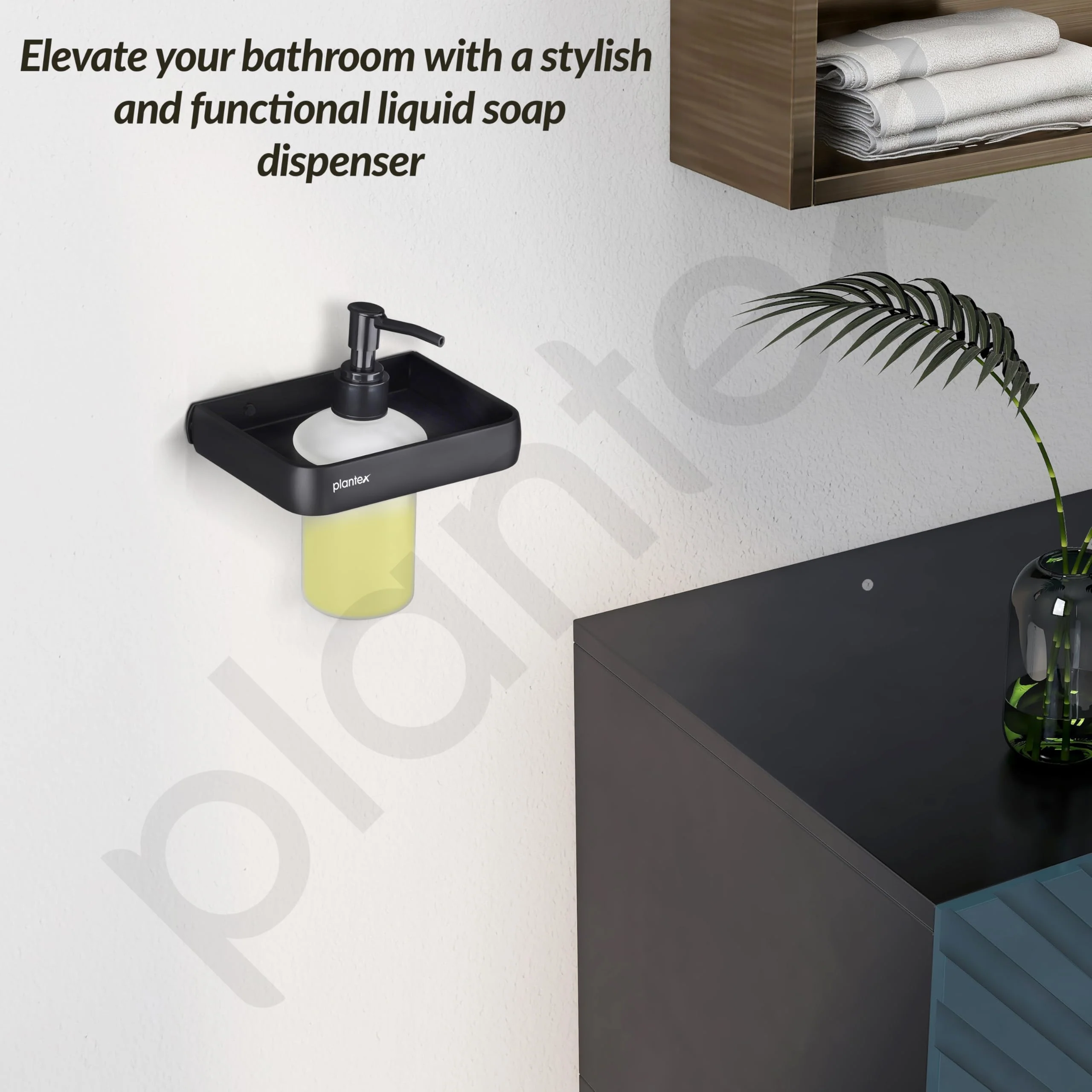 Plantex Liquid Soap Dispenser for Bathroom/Shampoo Dispenser/Handwash Dispenser for Bathroom/Bathroom Accessories - Pack of 1 (1508, Black) - Image 6