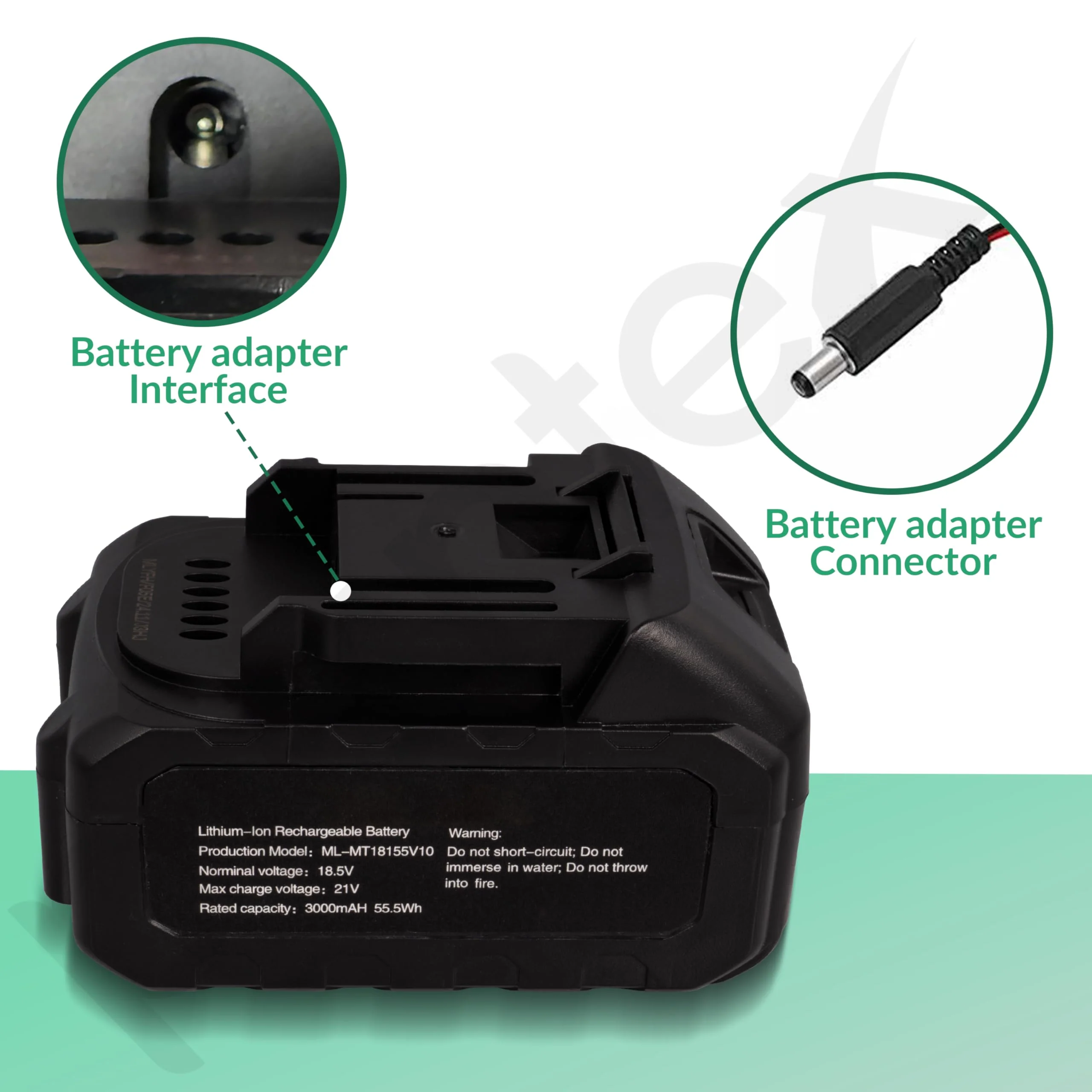Plantex Lithium-lon Rechargeable Battery/Norminal Voltage 18.5V and Max Charge Voltage 21V/Rated Capacity 3000mAH 55.5Wh - Pack of 1 (ML-MT18155V10 - Black) - Image 5
