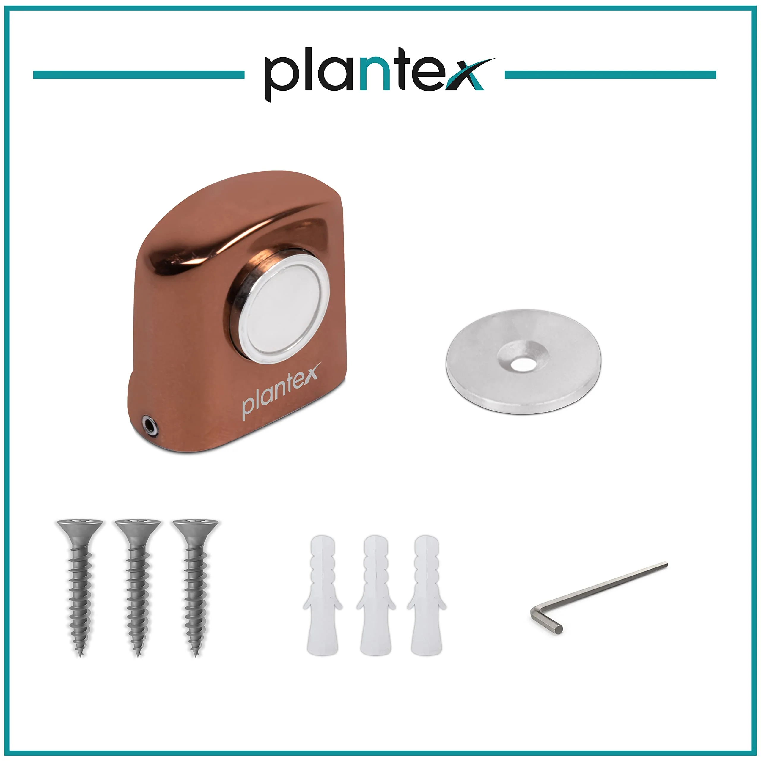 Plantex Heavy Duty Door Magnet Stopper/Door Catch Holder for Home/Office/Hotel, Floor Mounted Soft-Catcher to Hold Wooden/Glass/PVC Door - Pack of 1 (193 - Rose Gold) - Image 5