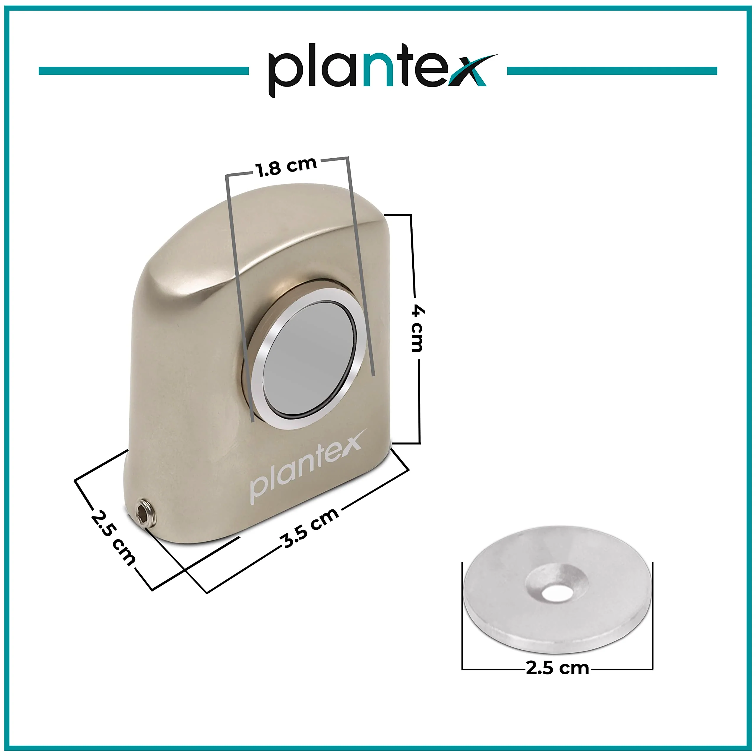 Plantex Magnetic Door Stopper - Pack of 3 (193-Satin Matt) - Image 3