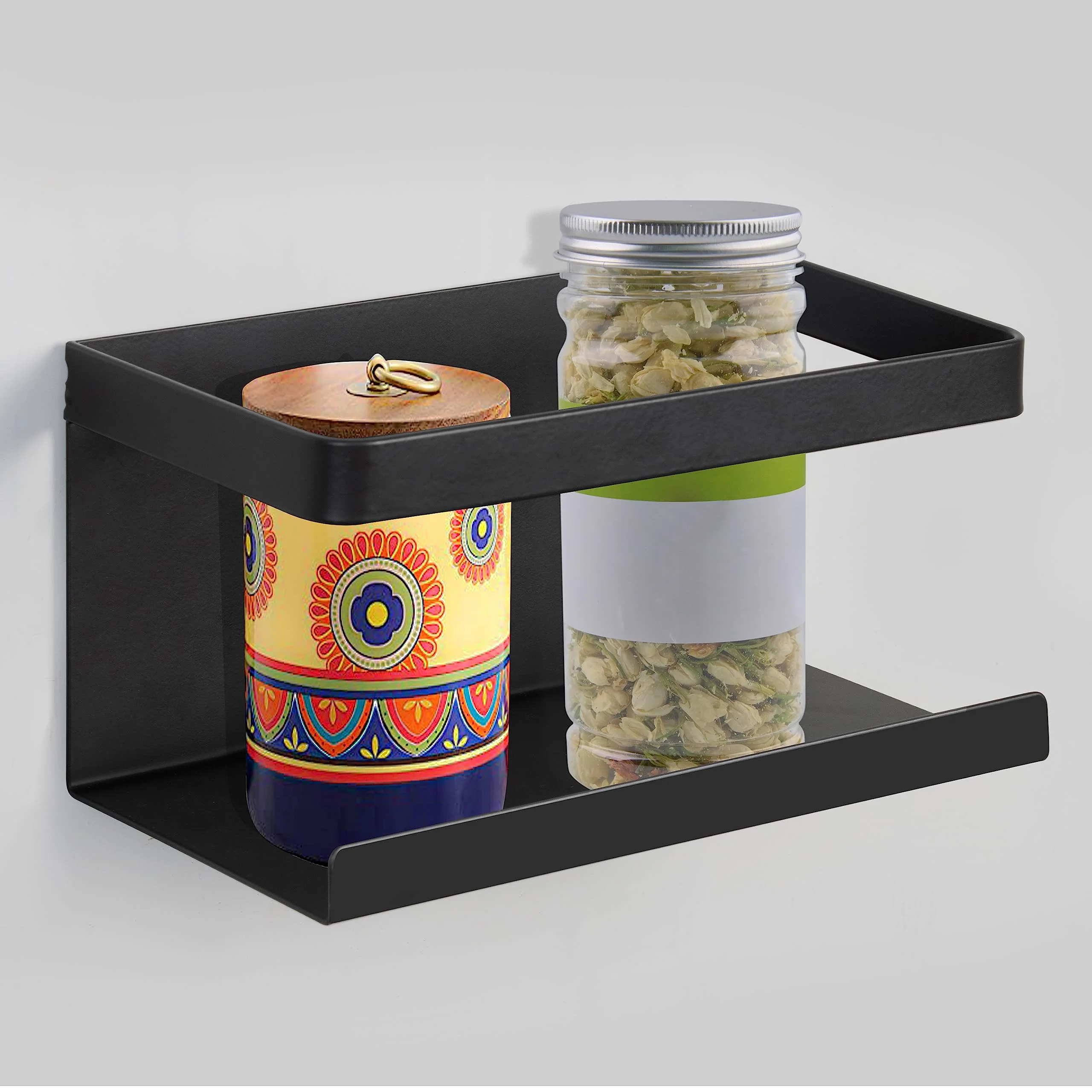 Plantex Magnetic Refrigerator Shelf/Kitchen Organiser Storage Magnetic Spice Shelf For Fridge/Organiser for Refrigerator(Carbon Steel,Black) - Image 7