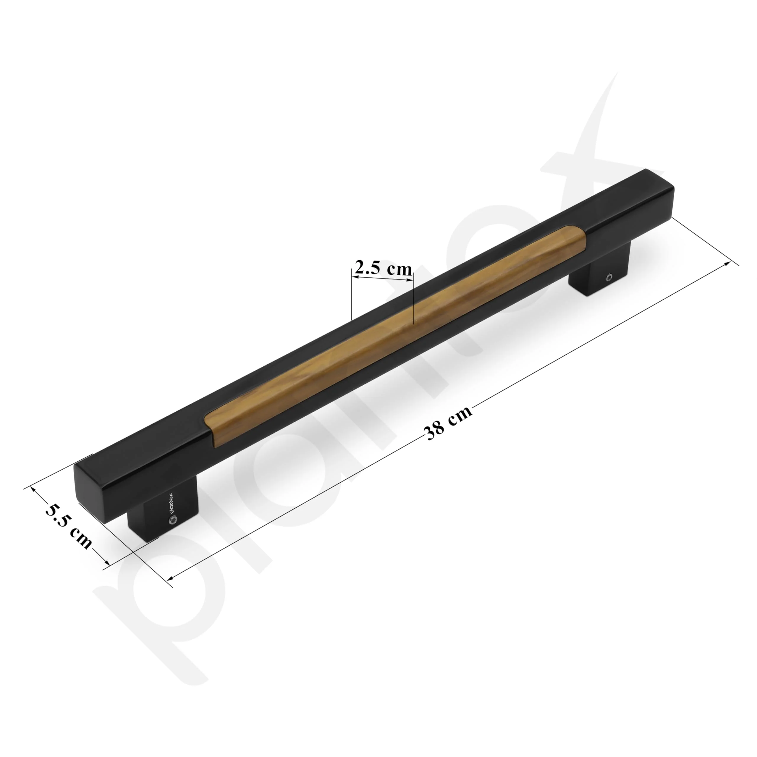 Plantex Main Door Handle - 15 Inch Glass and Wooden Pull-Push Handle - Pack of 1 (S-606-Black and Wood) - 3 Years Warranty - Image 3