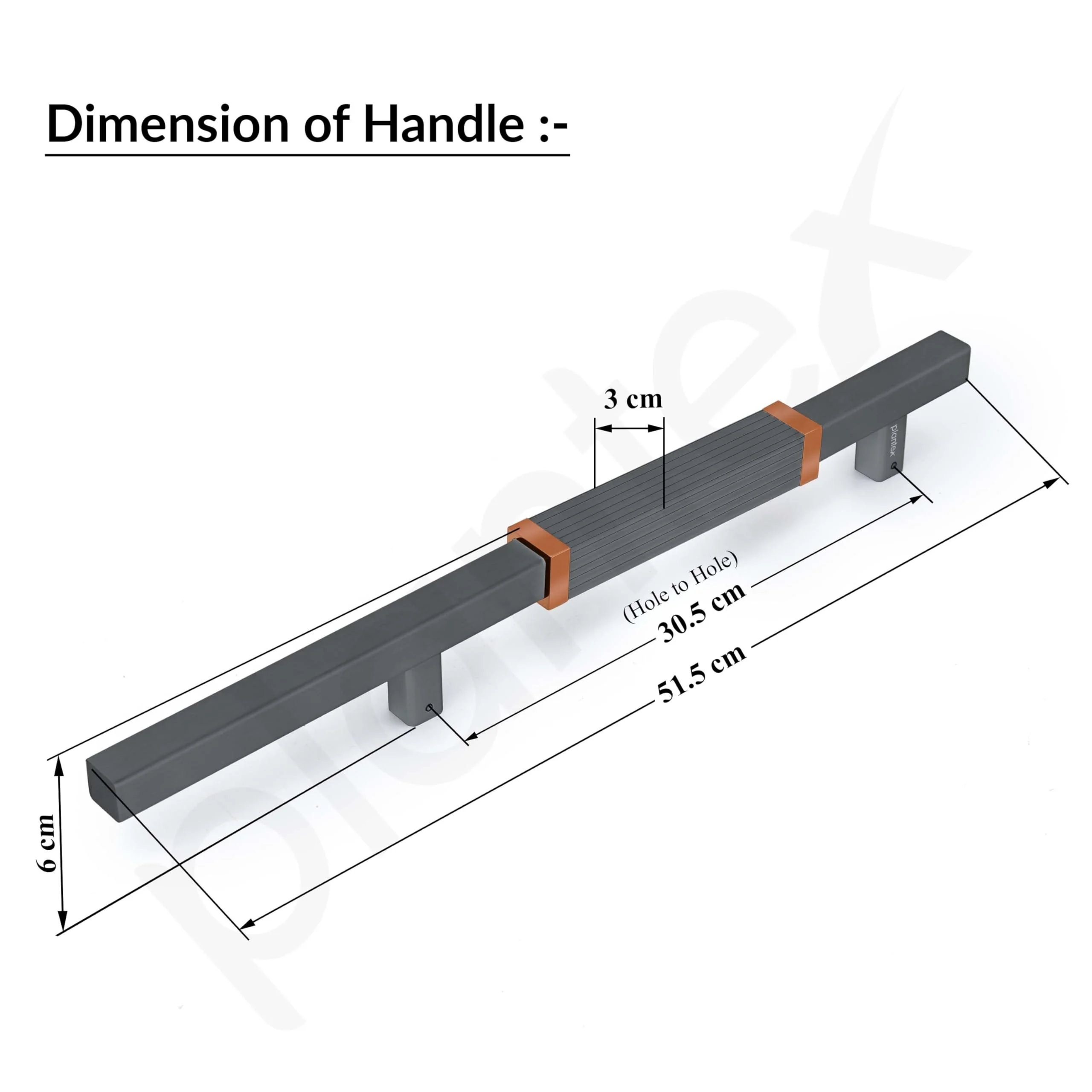 Plantex 20.5 Inch Main Door Handle/Aluminium Door Handle/Pull-Push Door Handle/Door Accessories (Pack of 1, Rose Gold, Grey) - Image 3
