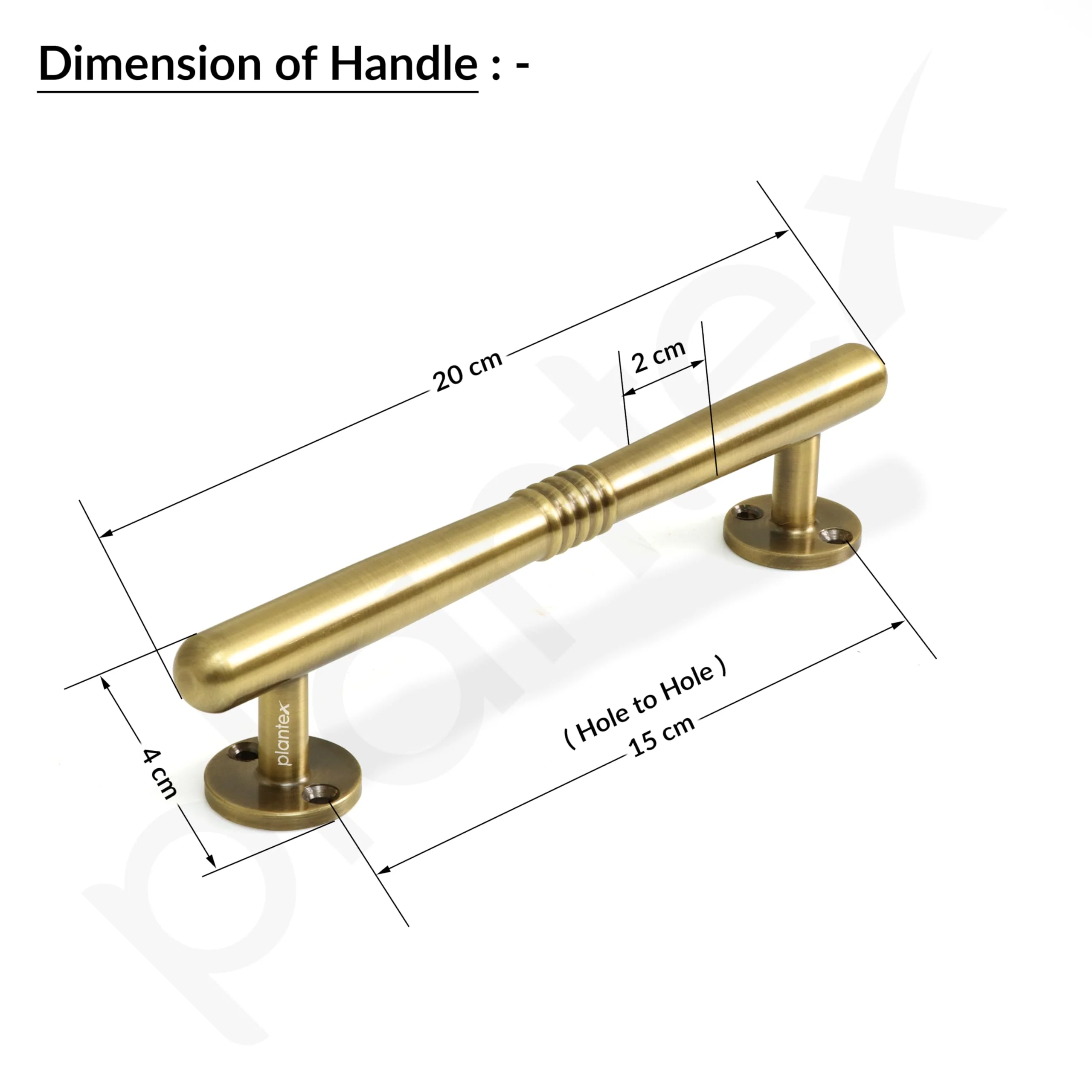 Plantex Main Door Handle/Stainless Steel Handle for Door/8 Inch Pull-Push Handle/3 Years Warranty Pack of 1 (S-142, Brass Antique) - Image 2