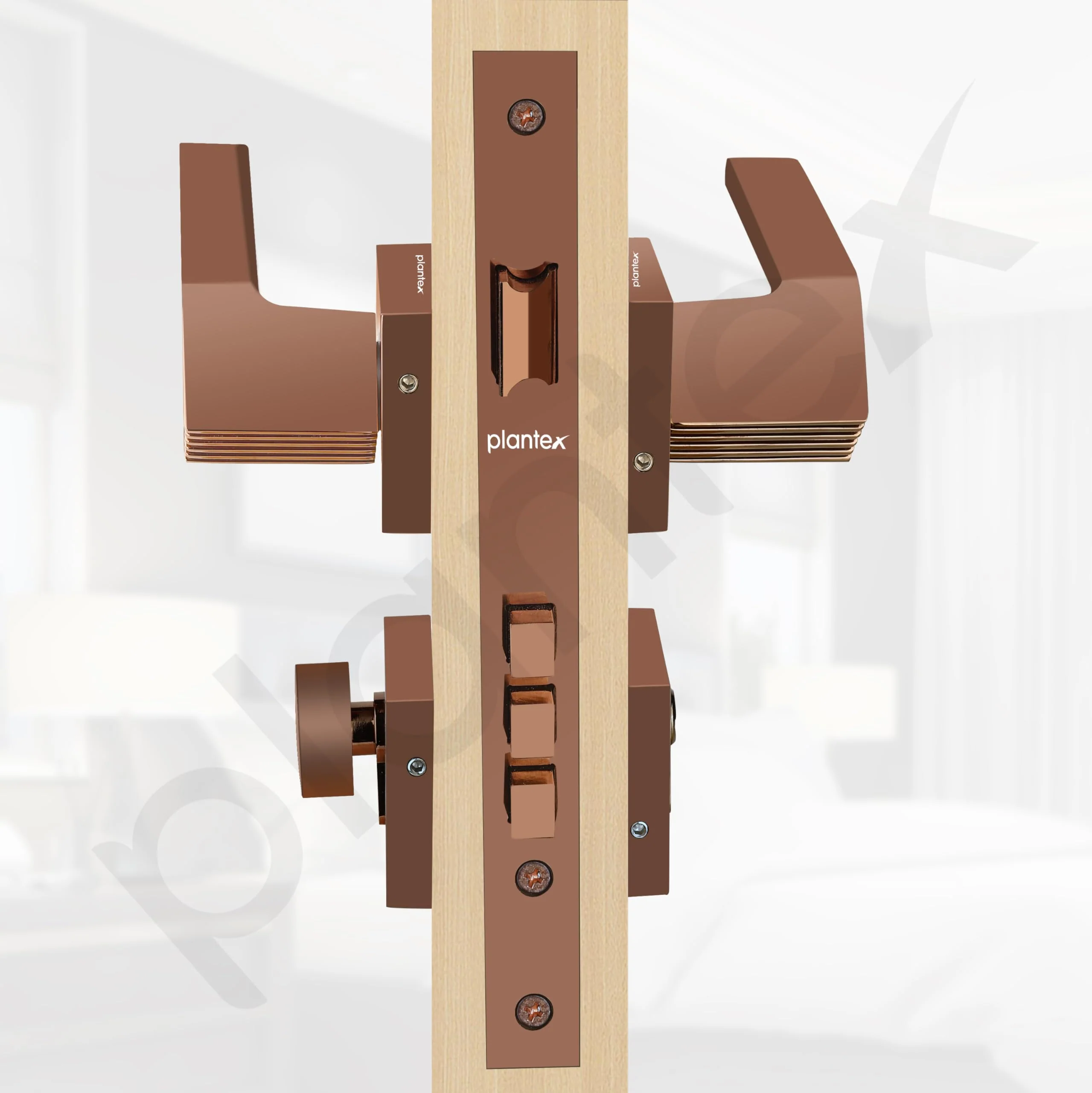 Plantex Main Door Lock/Mortise Lock for Door with 3 Years of Warranty - Robust Door Lock for Home with Brass Lock Body & Cylinder(7120 - PVD Choco) - Image 5