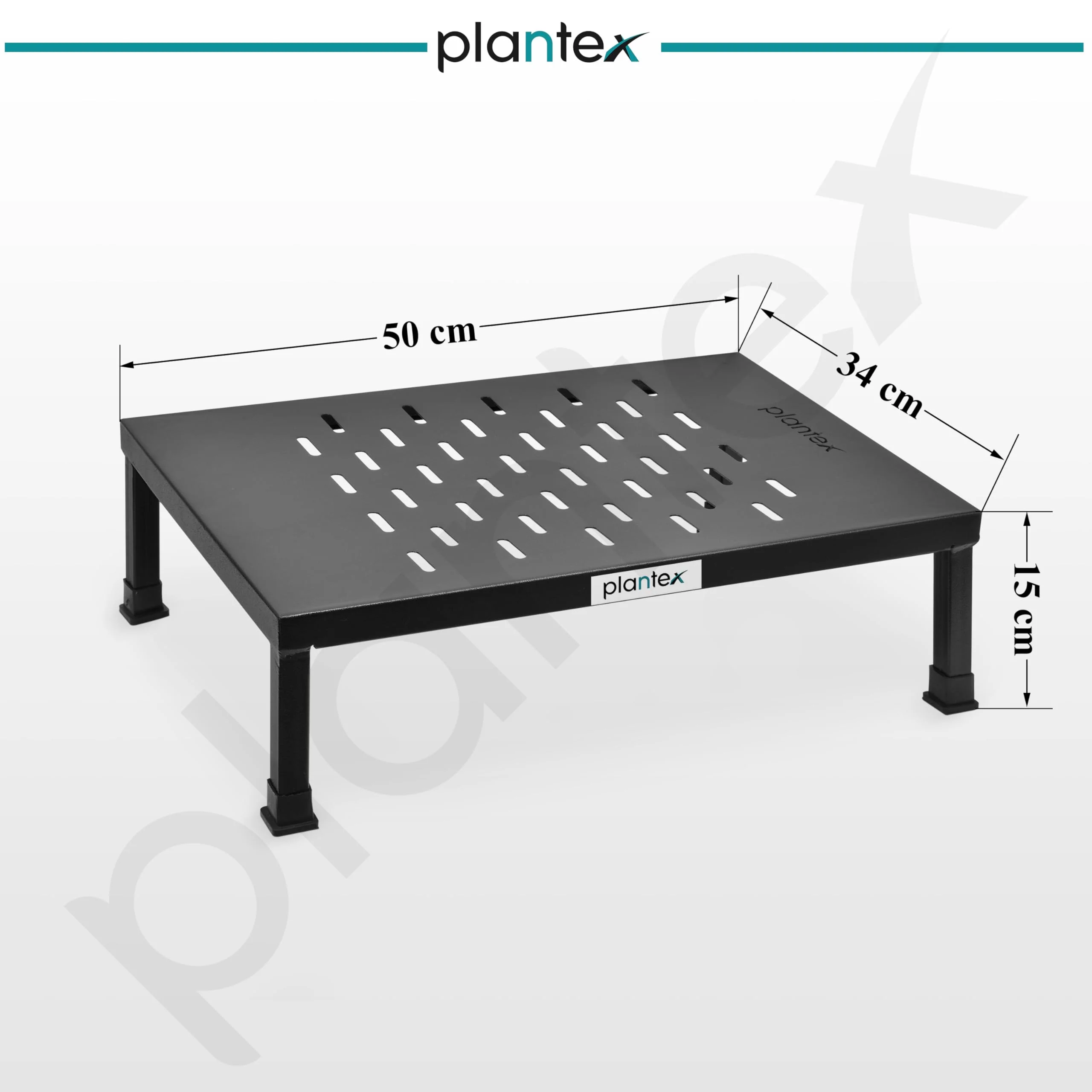 Plantex GI Steel Microwave Oven Stand for Kitchen Platform/Microwave Rack Shelf Organizer for Countertop/Heavy-Duty Metal OTG Rack - Black - Image 3