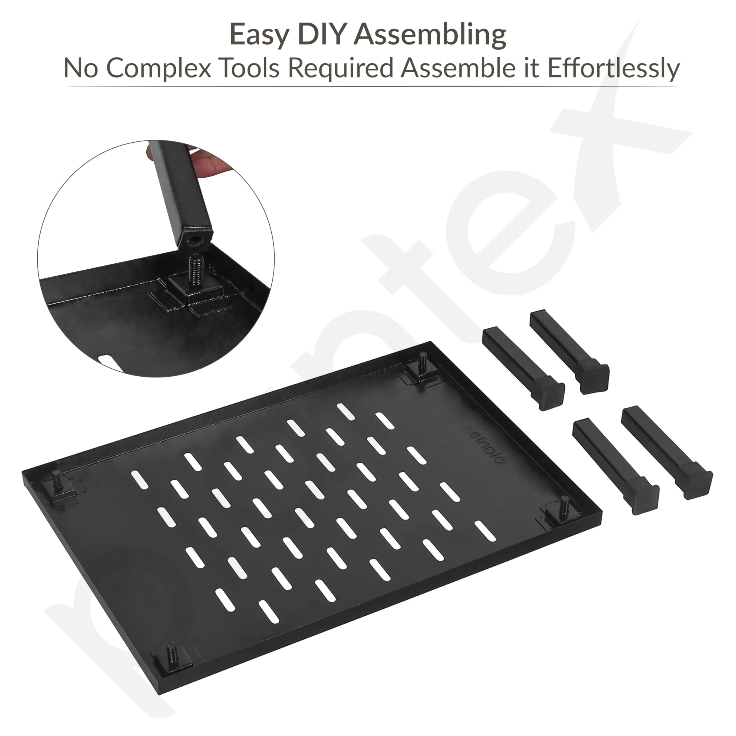 Plantex GI Steel Microwave Oven Stand for Kitchen Platform/Microwave Rack Shelf Organizer for Countertop/Heavy-Duty Metal OTG Rack - Black - Image 5