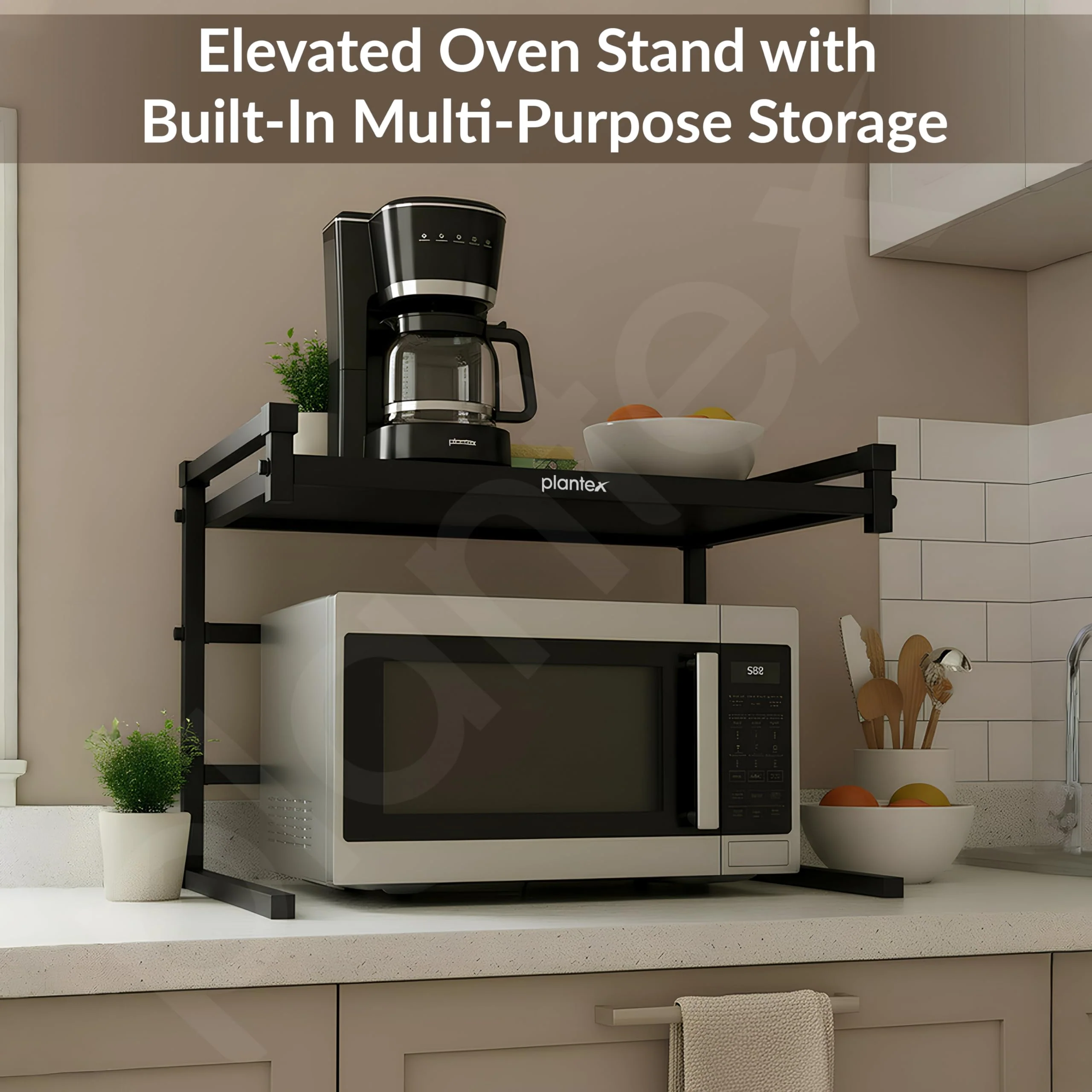 Plantex Microwave Stand for Kitchen Platform/GI-Metal Oven Stand with Storage Cabinet/Oven Rack Kitchen Storage - Image 6