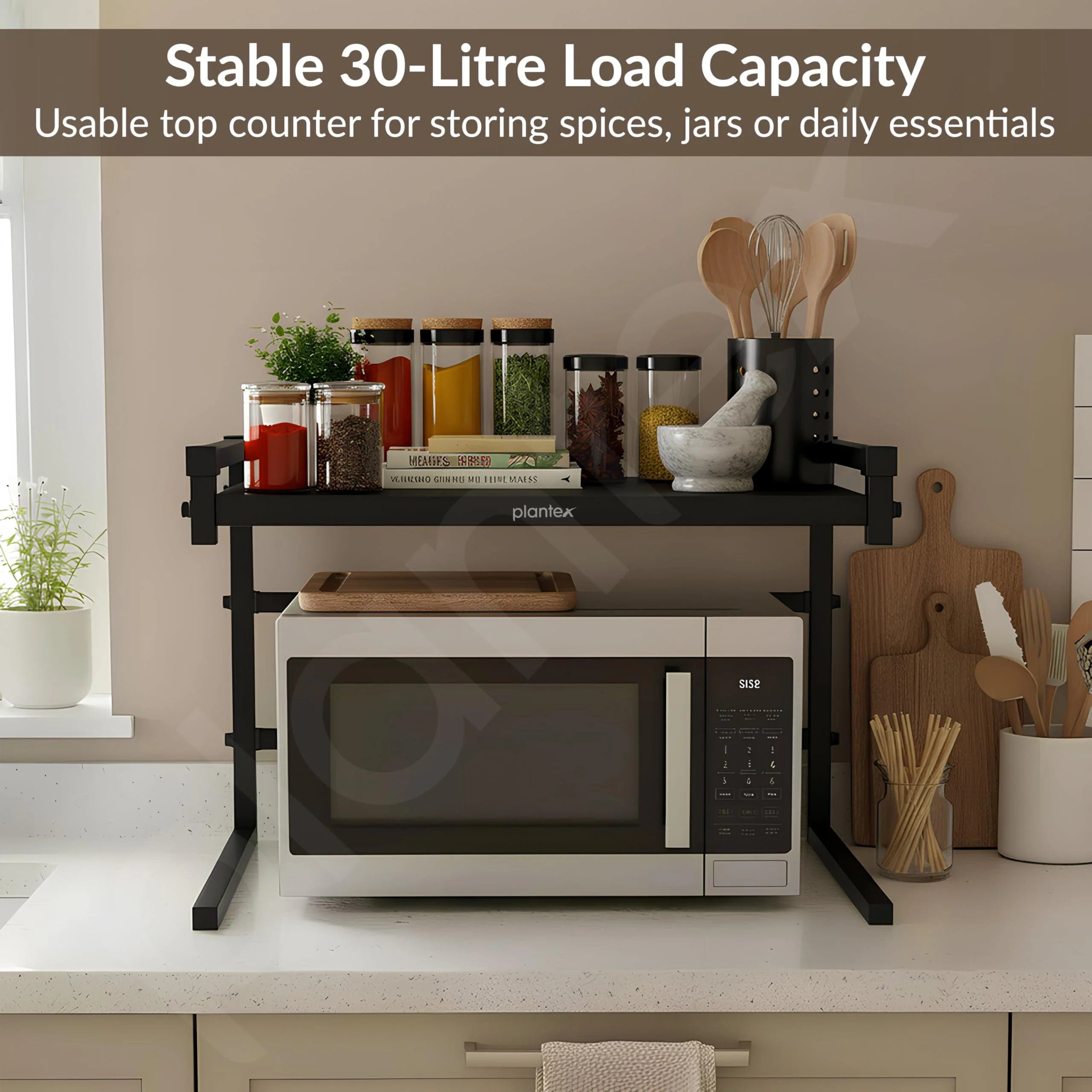 Plantex Microwave Stand for Kitchen Platform/GI-Metal Oven Stand with Storage Cabinet/Oven Rack Kitchen Storage - Image 7