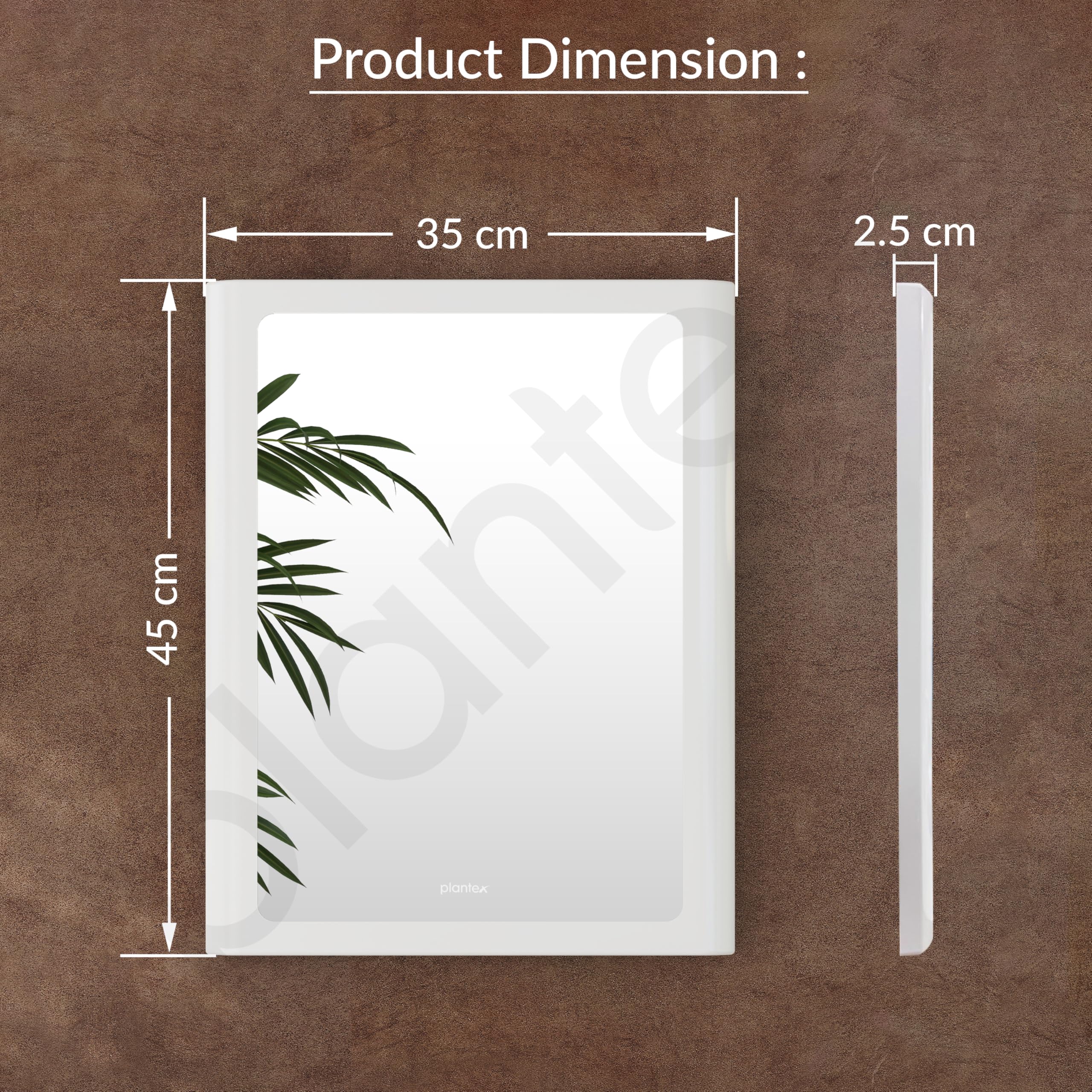 Plantex Mirror with Frame/Wall Mount Modern Mirror/Looking Glass with Frame/Rectangle Mirror for Home/Bathroom & Living Room (18x14 Inch - White) - Image 3