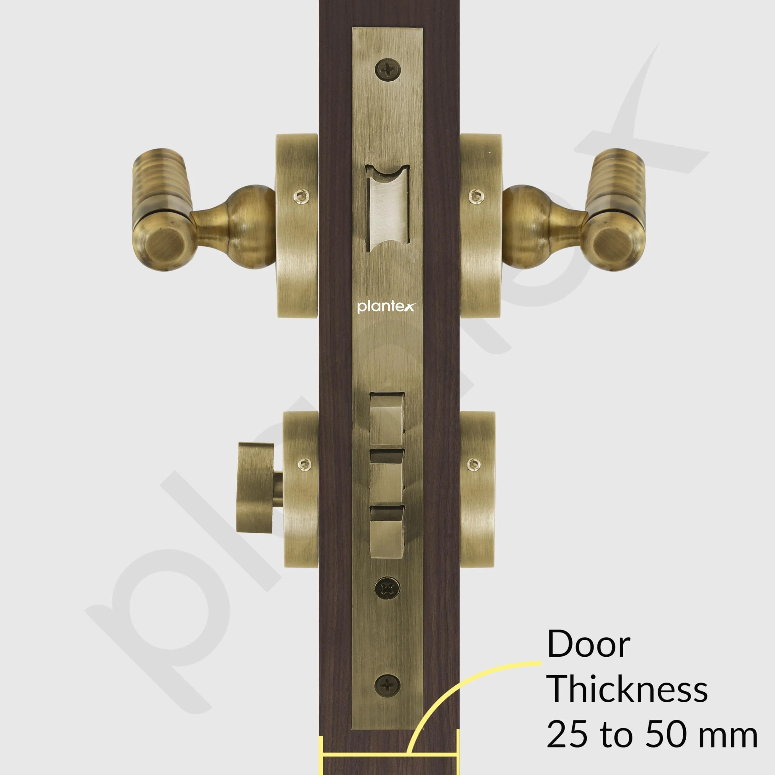 Plantex Mortise Door Lock/Heavy Duty Lock for Main Door/Mortise Locks for Home/Office/Hotel-3 Brass Keys (1031 - Brass Antique) - Image 3