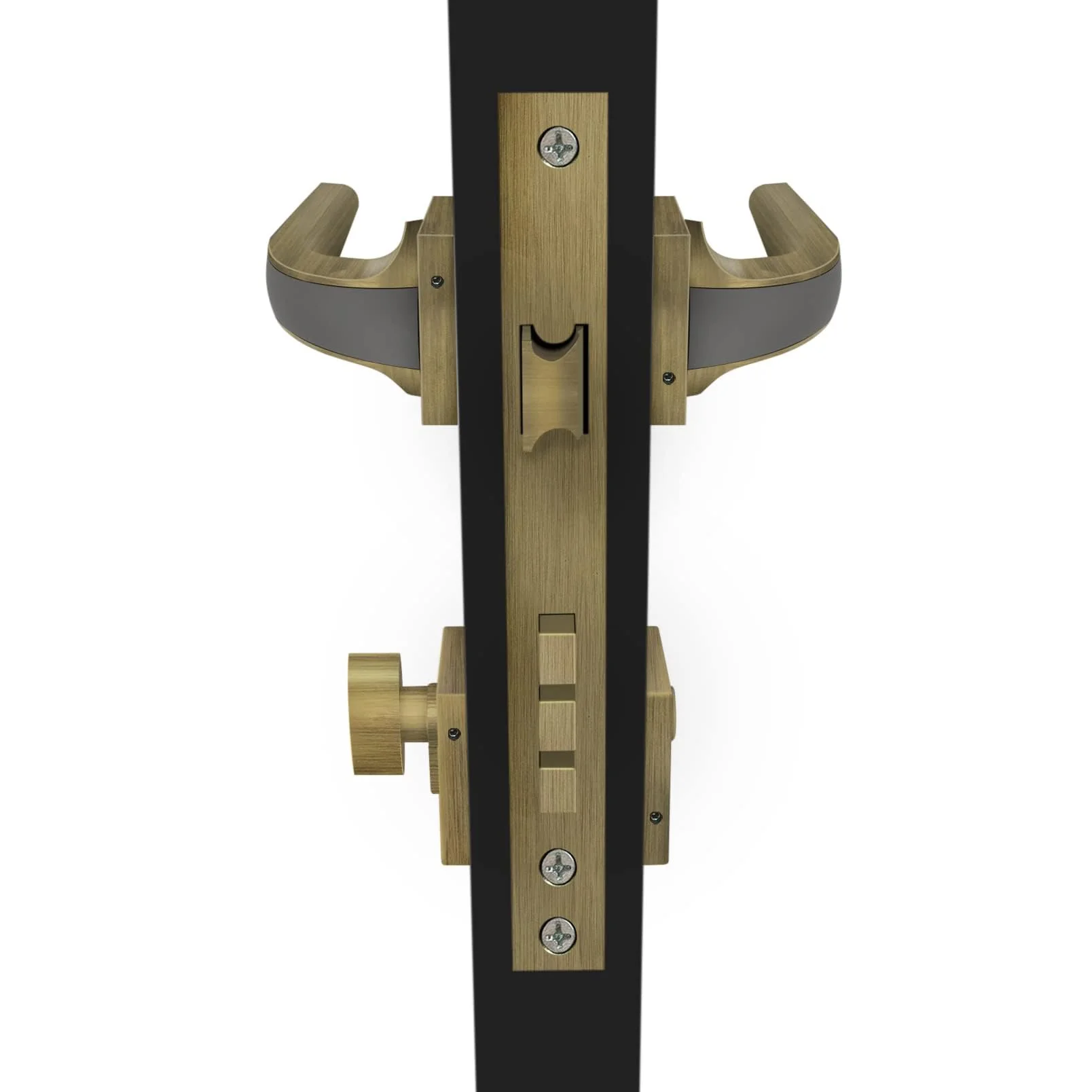 Plantex Mortise Door Lock/Heavy Duty Lock for Main Door/Mortise Locks for Home/Office/Hotel-3 Brass Keys (7091 - Brass Antique & Satin Black Matt) - Image 5