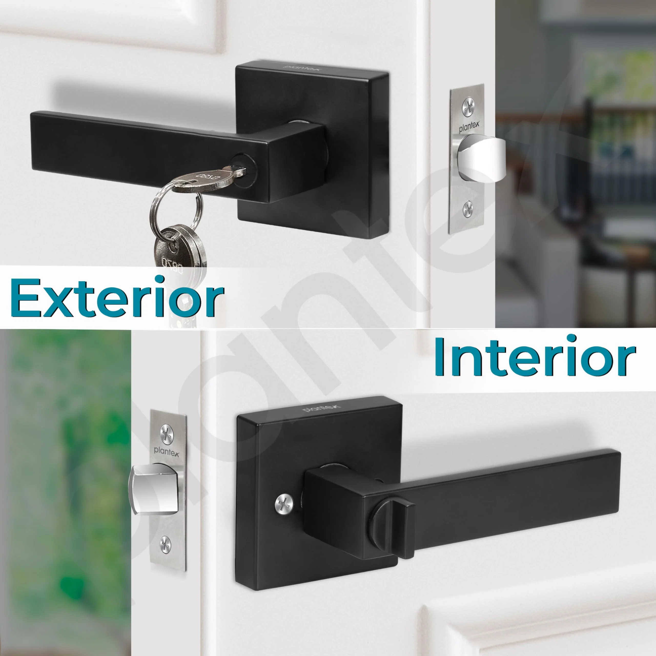 Plantex Mortise Lock/Main Door Lock Set with 3 Keys/New Age Heavy Duty Door Handle Locks for Residential & Commercial Spaces - Pack of 1 (Black) - Image 5