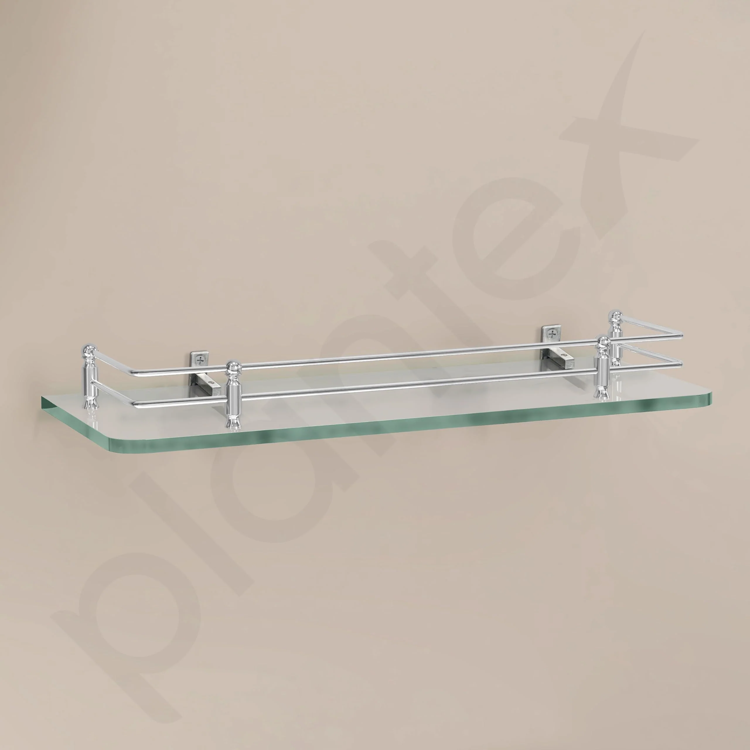 Plantex Multipurpose Transparent Glass Shelf for Bathroom/Living Room Wall Mount - Bathroom Accessories (Polished - 15x6 Inches - Pack of 1) - Image 5