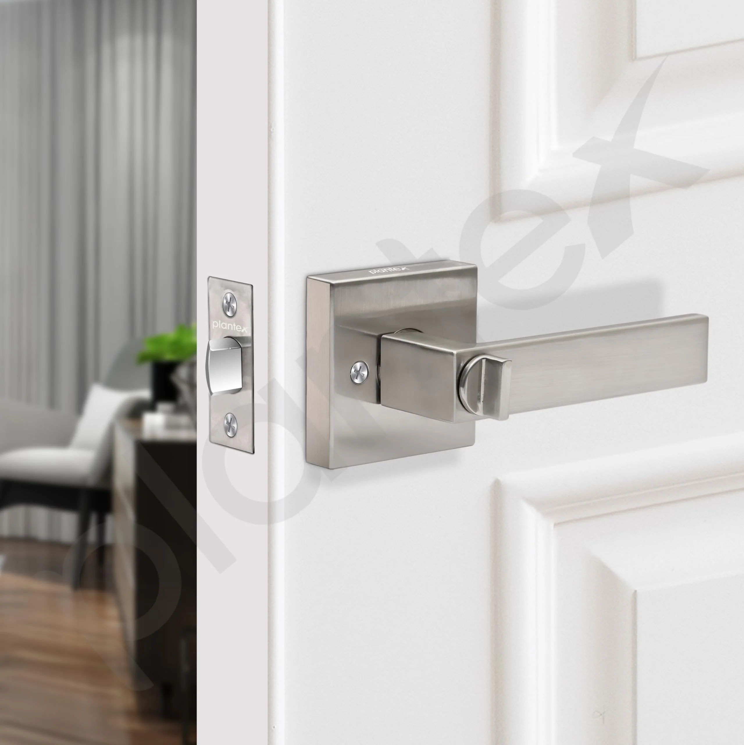 Plantex New Age Bathroom Door Locks/Key-Less Door Lock Set for Bedroom/Balcony/Office/Storeroom - Reversible Design (Satin Finish, 30mm to 50mm Door Range) - Image 7