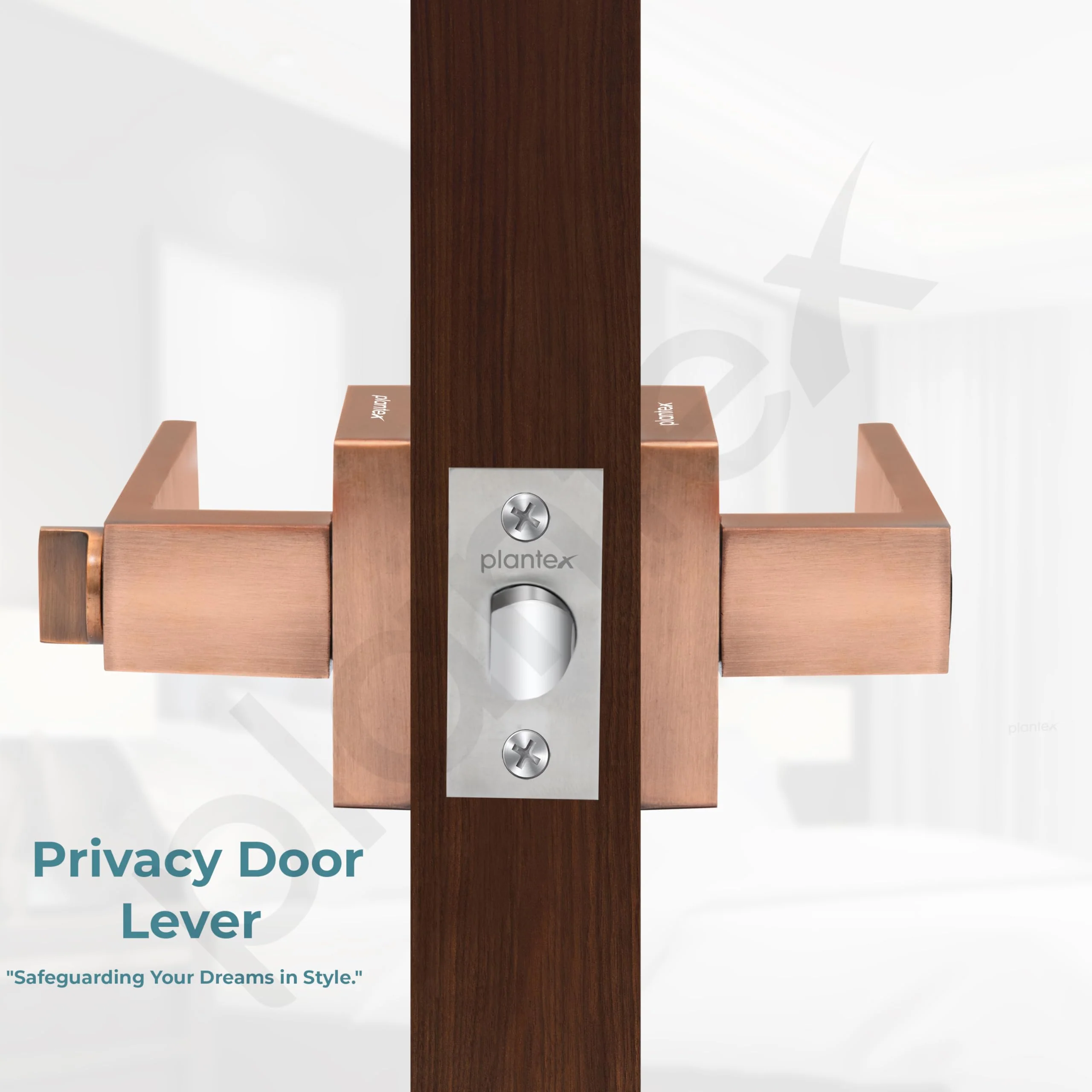 Plantex Brass, Zinc New Age Bathroom Door Locks/Key-Less Door Lock Set for Bedroom/Balcony/Storeroom with - Reversible Design (Copper Antique, 30mm to 50mm Door Range) - Image 6