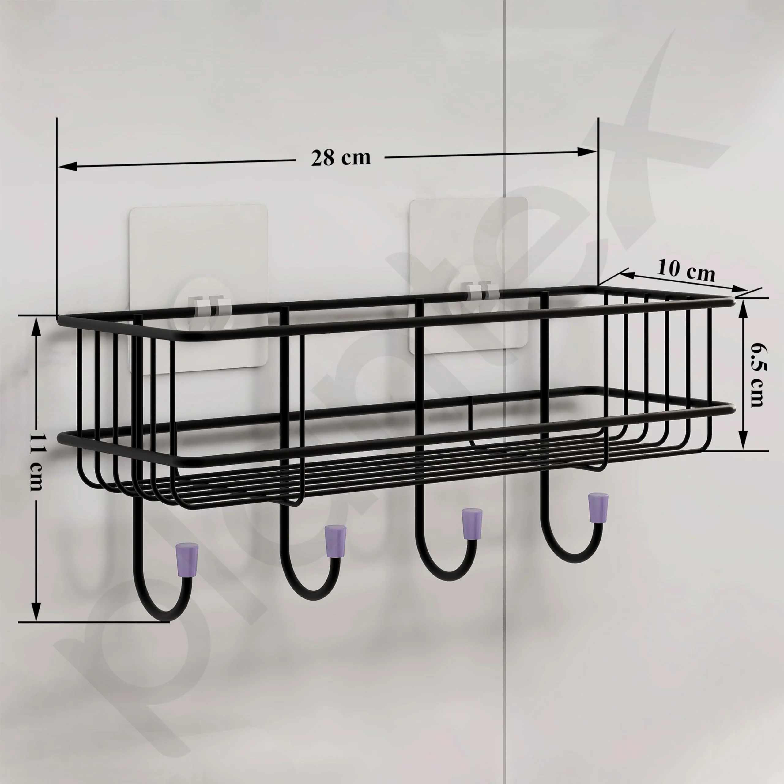 Plantex No Drill Bathroom Organizer/Self-Adhesive Bathroom Shelf/Corner Rack/Multipurpose Kitchen Shelf - Combo of 2 (Black), Alloy Steel - Image 2