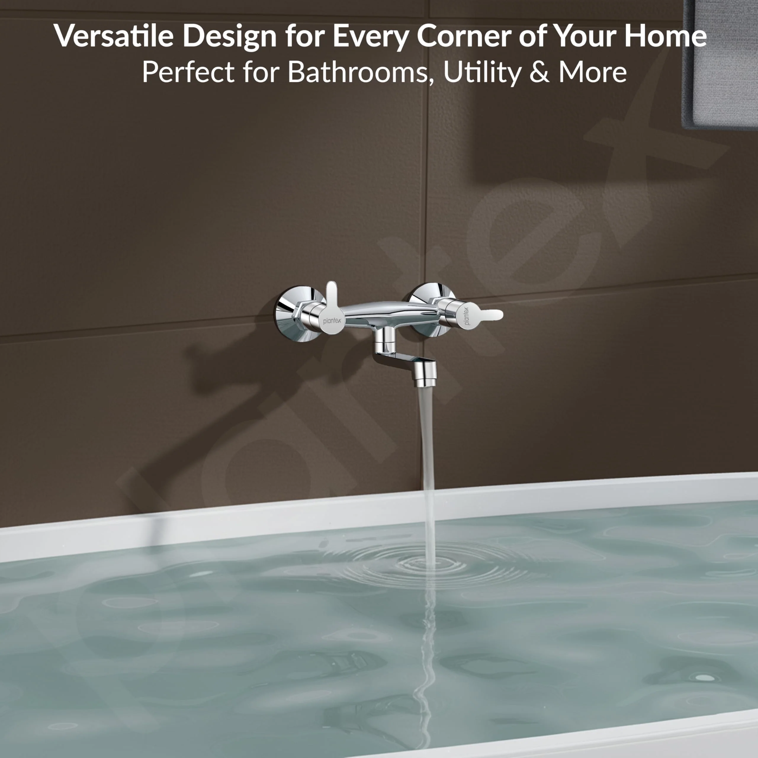 Plantex Non-Telephonic Wall Mixer Tap for Bathroom with Brass Wall Flange and Teflon Tape/Mixer Tap for Bathroom with Water Saving Aerator-(FLO-816, Chrome) - Image 6