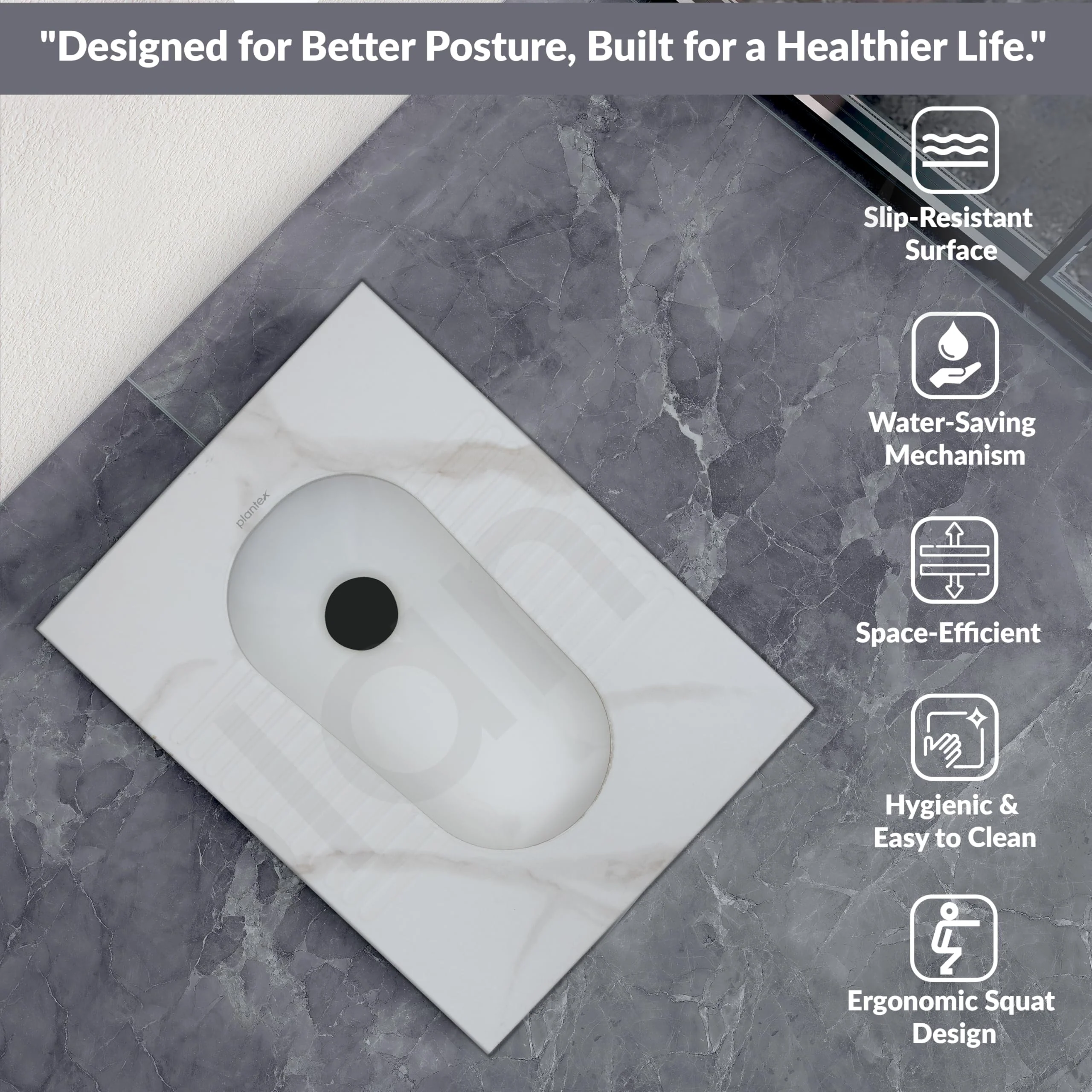 Plantex Orrisa Pan Indian Toilet for Bathroom/Household Squating Pan/Sintered Base Ceramic Sanitaryware Commode - (WC-01, White) - Image 4