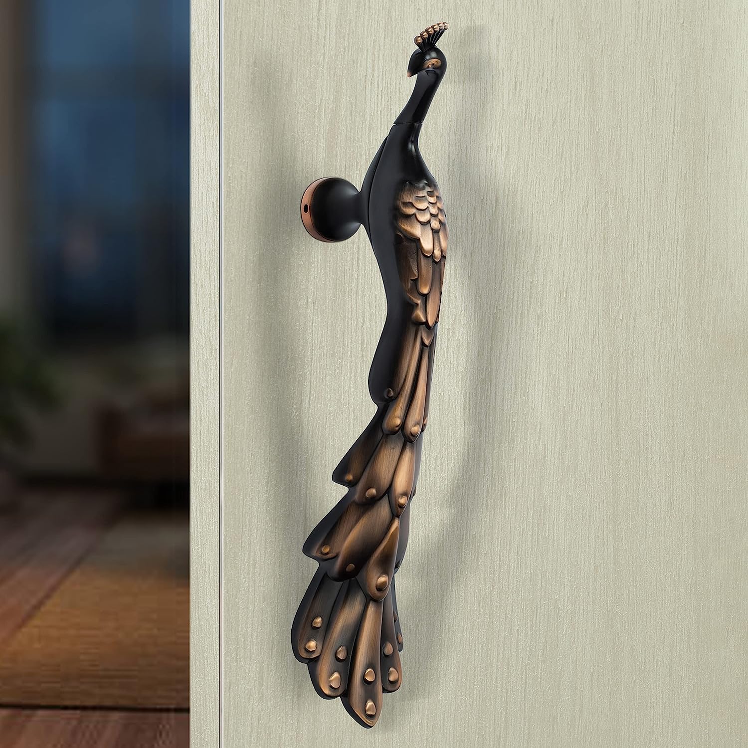 Plantex Peacock Door Handle For Main Door/16-Inches Main Door Handle/Push Handle For Glass/Wooden Door Of Home/Hotel/Office - Pack Of 1 (Rich Copper Antique) - Image 3
