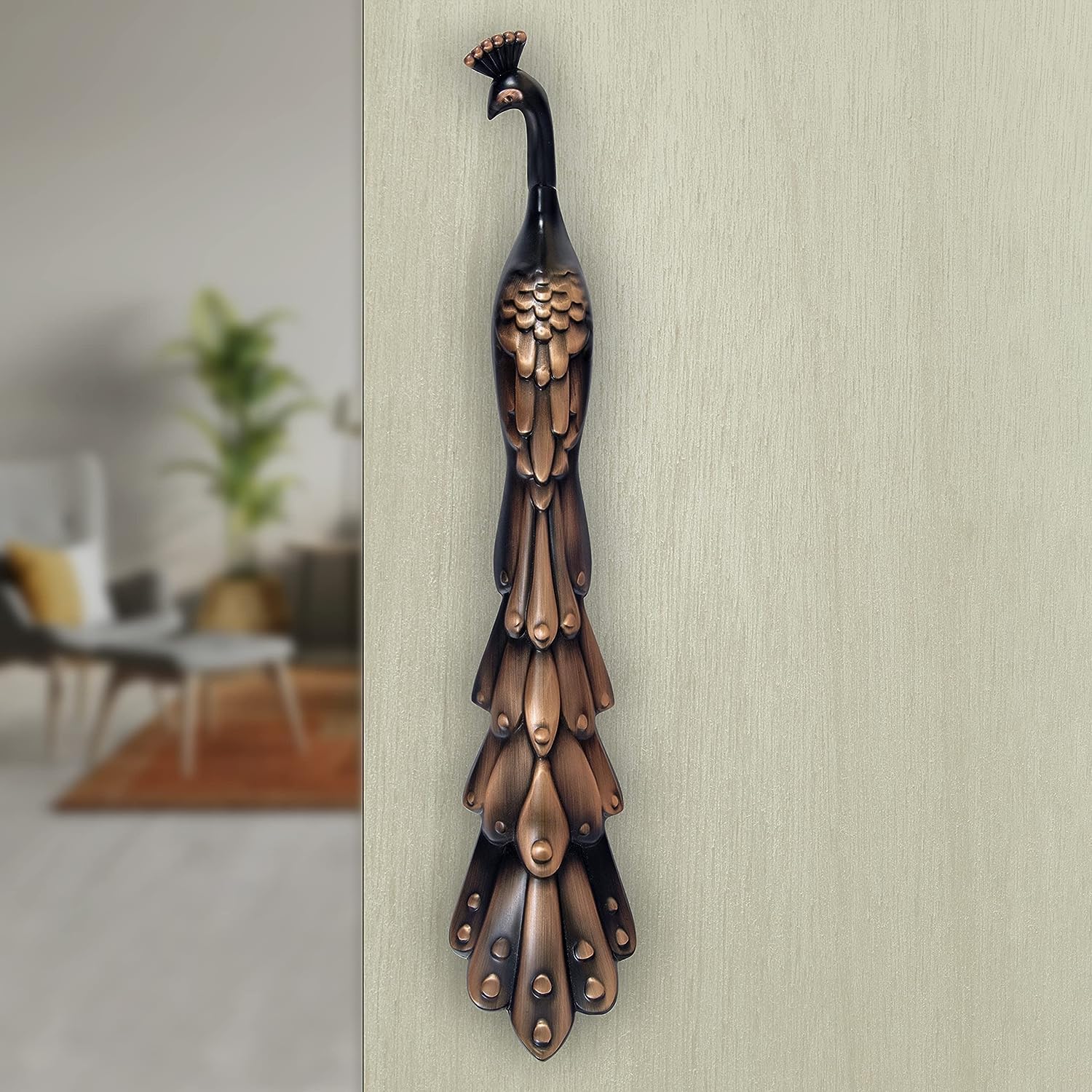 Plantex Peacock Door Handle For Main Door/16-Inches Main Door Handle/Push Handle For Glass/Wooden Door Of Home/Hotel/Office - Pack Of 1 (Rich Copper Antique) - Image 7