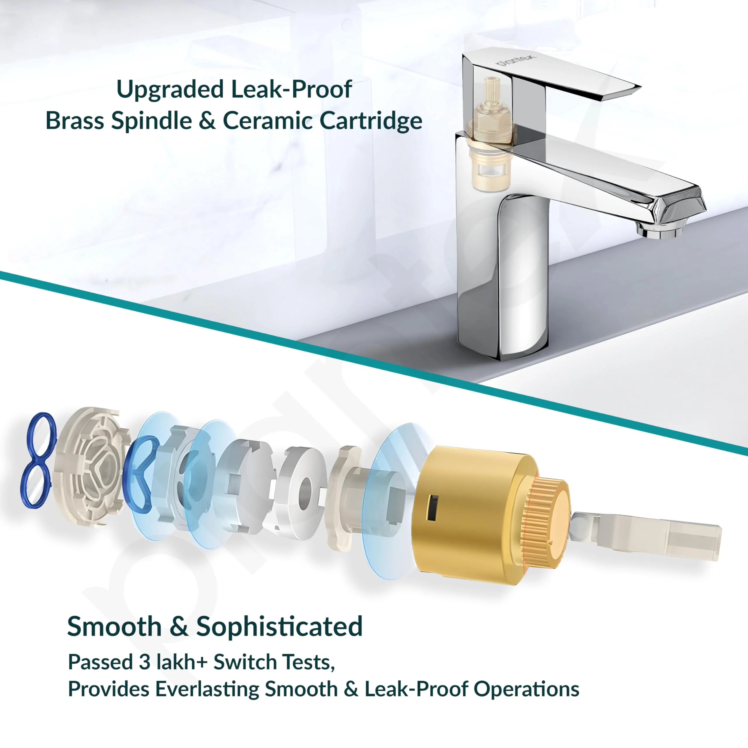 Plantex Pillar Tap for Wash Basin with Teflon Tape/Tap for Wash Basin/Water Tap-Chrome (Celesiya-1243) - Image 4