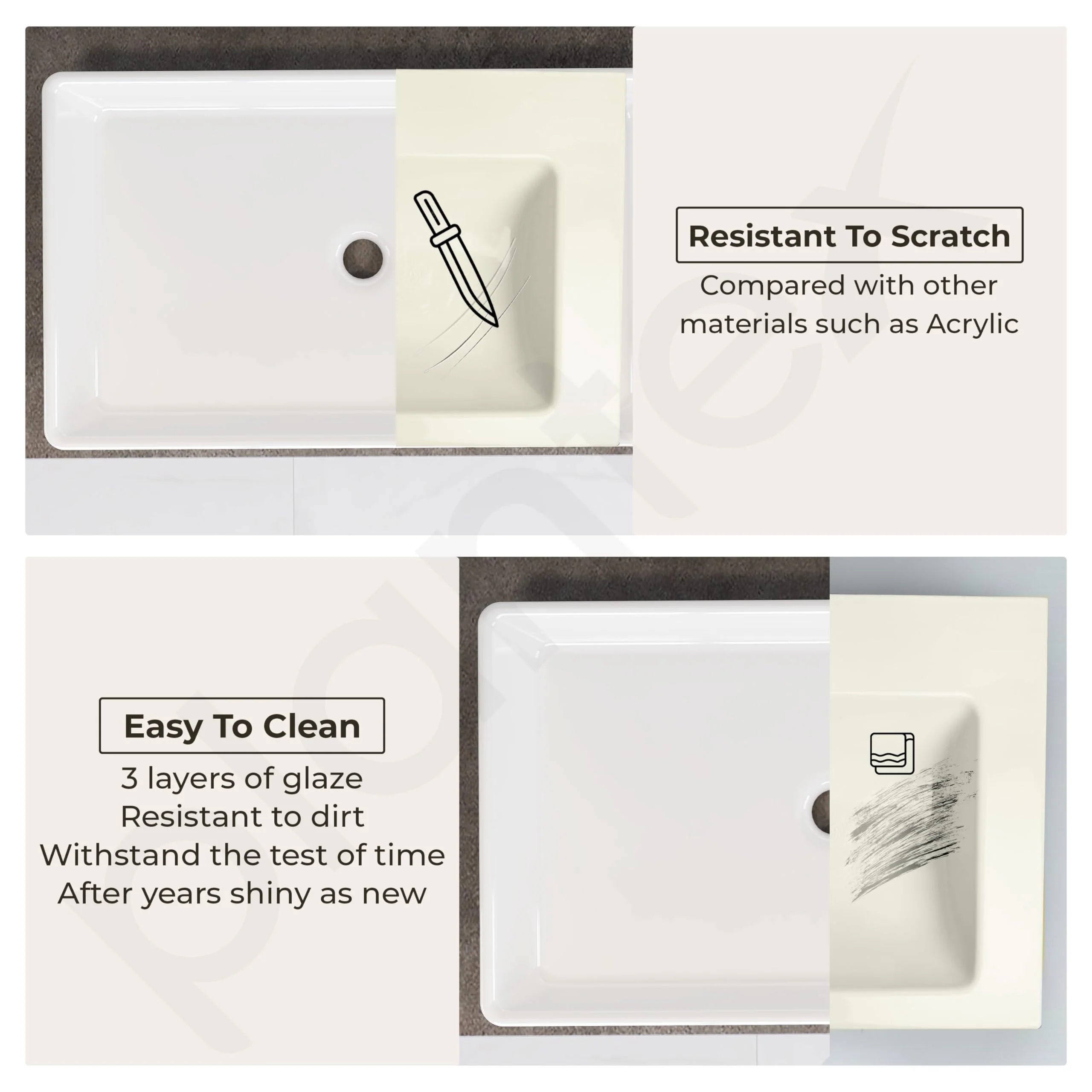 Plantex Platinum Tabletop Wash Basin for bathroom/Countertop Ceramic Washbasin/10 Years Glaze Warranty by Plantex (White, 23.5 x 13.5 x 4.5 Inch) - Image 7