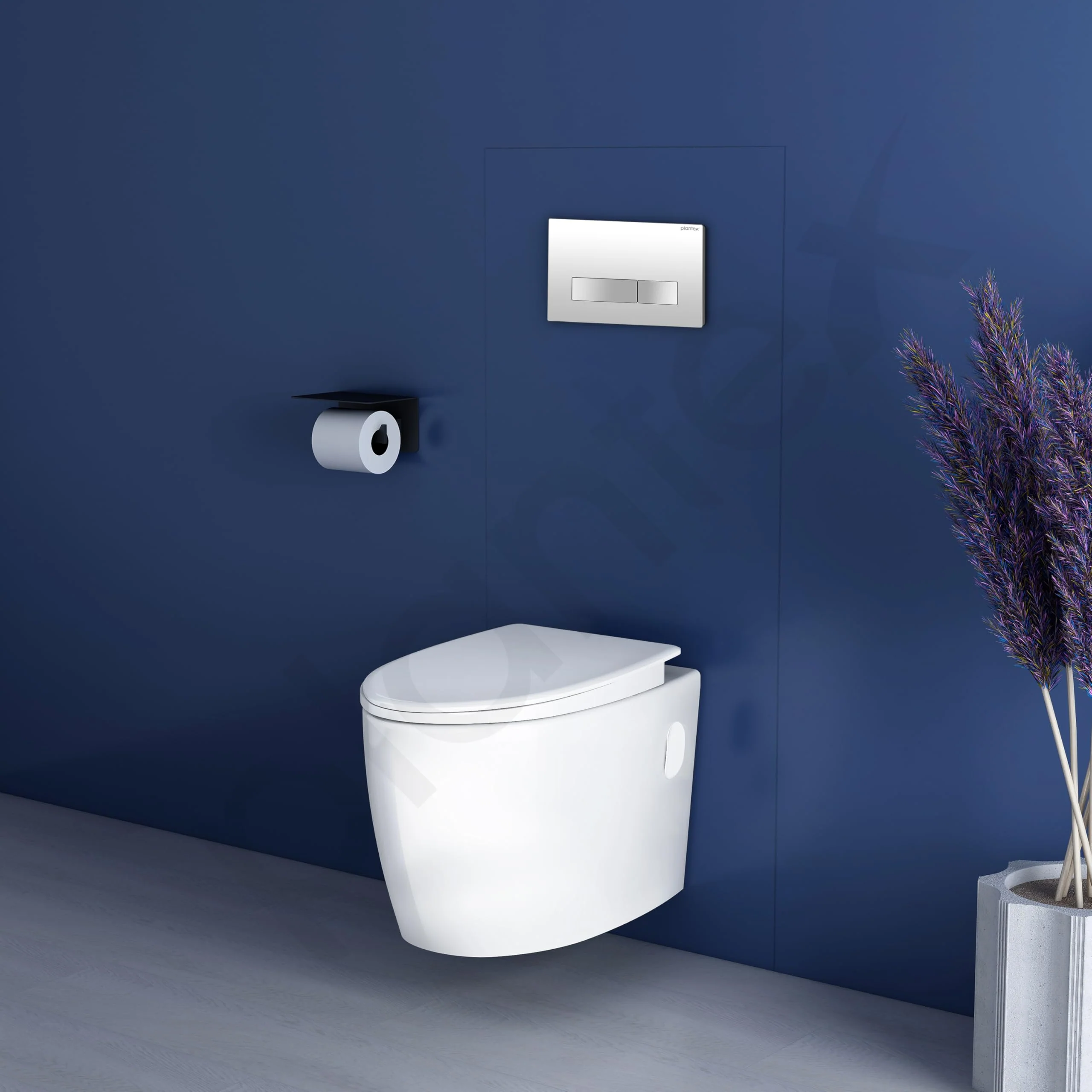 Plantex Polyethylene Wall Hung Commode for Toilet with Conceal Flush Tank/Dual Flush/Soft Closing Seat- (White) - Image 7