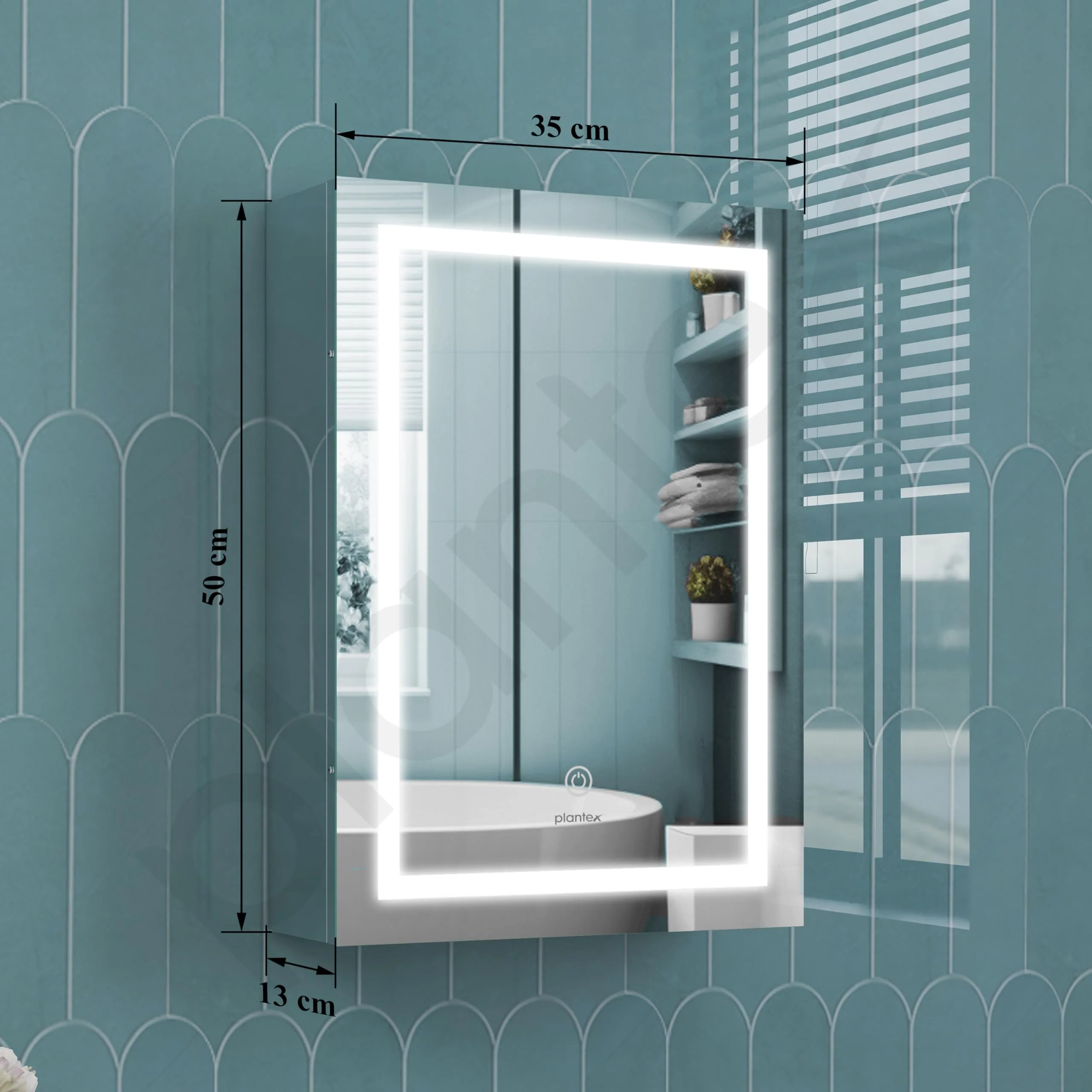 Plantex Premium 304 Stainless Steel Bathroom Cabinet with LED Mirror/Bathroom Organiser/Bathroom Shelf for Wall with Mirror (14x20 Inch-LED/Chrome) - Image 3