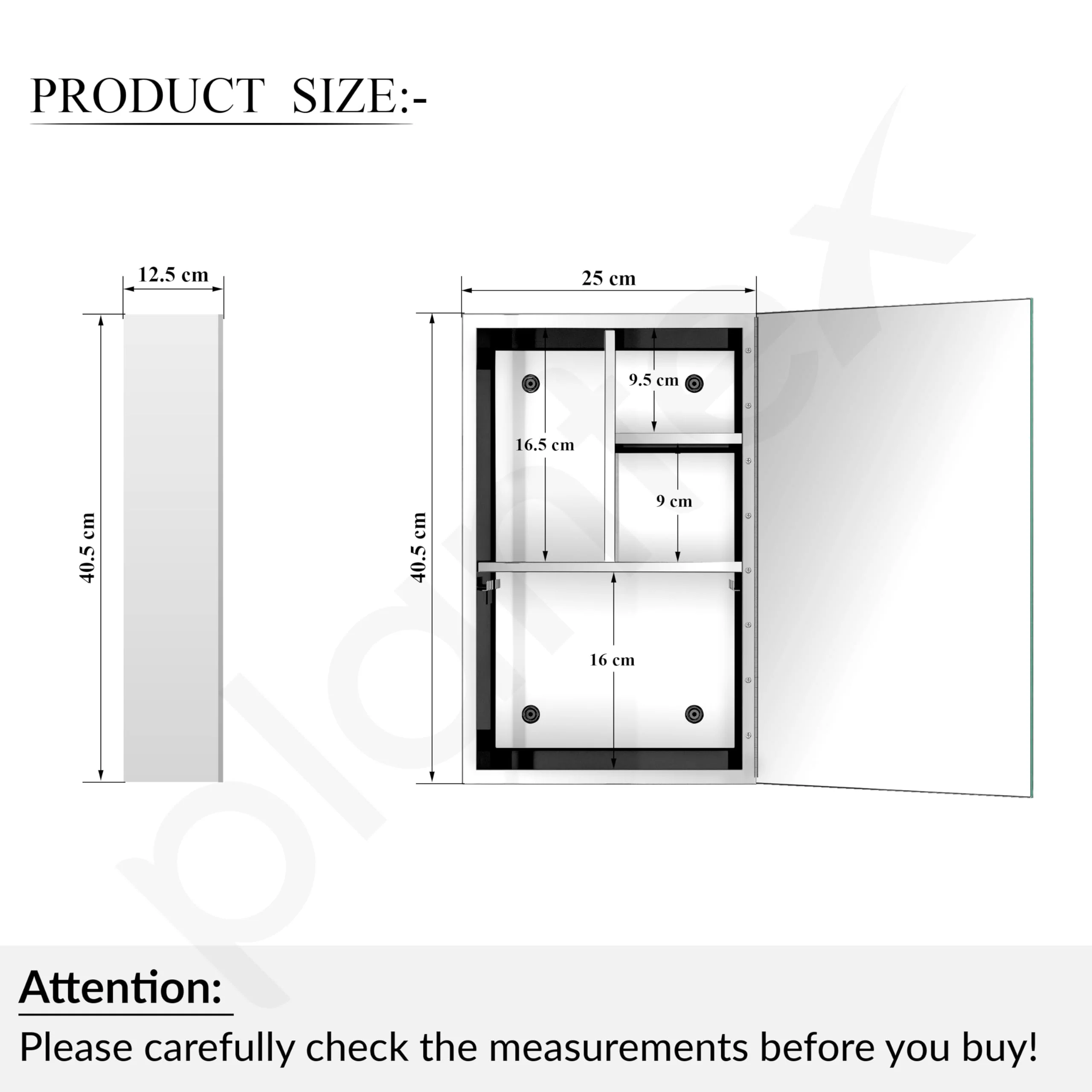 Plantex Premium Bathroom Cabinet with Mirror/ 304 Stainless Steel Bathroom Organiser with Mirror/Bathroom Shelf for Wall with Mirror (10x16 Inch-Chrome) - Image 3