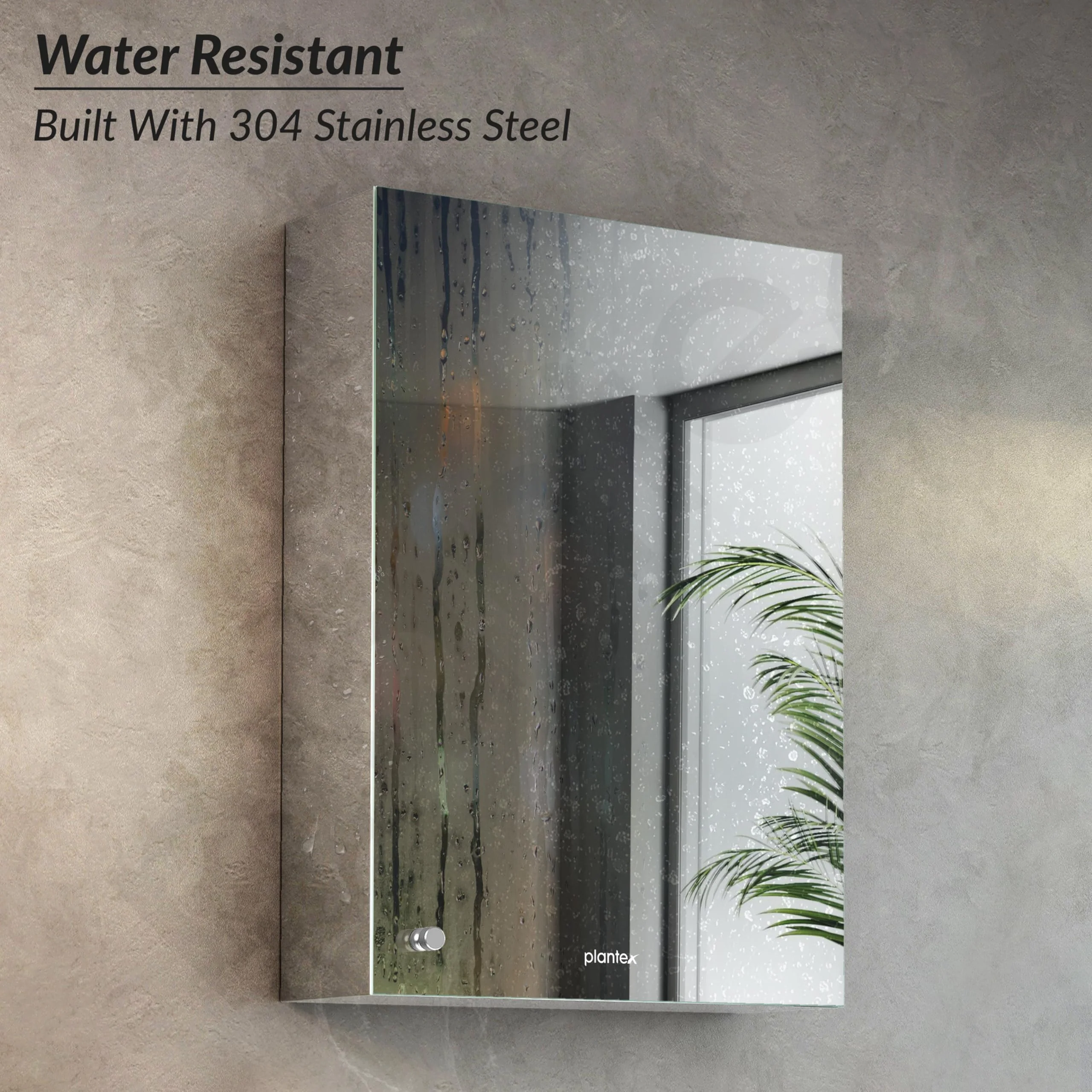 Plantex Premium Bathroom Mirror Cabinet/304 Grade Stainless Steel Mirror Cabinet/Bathroom Shelf for Wall - (14x20 Inch - Chrome) - Image 5